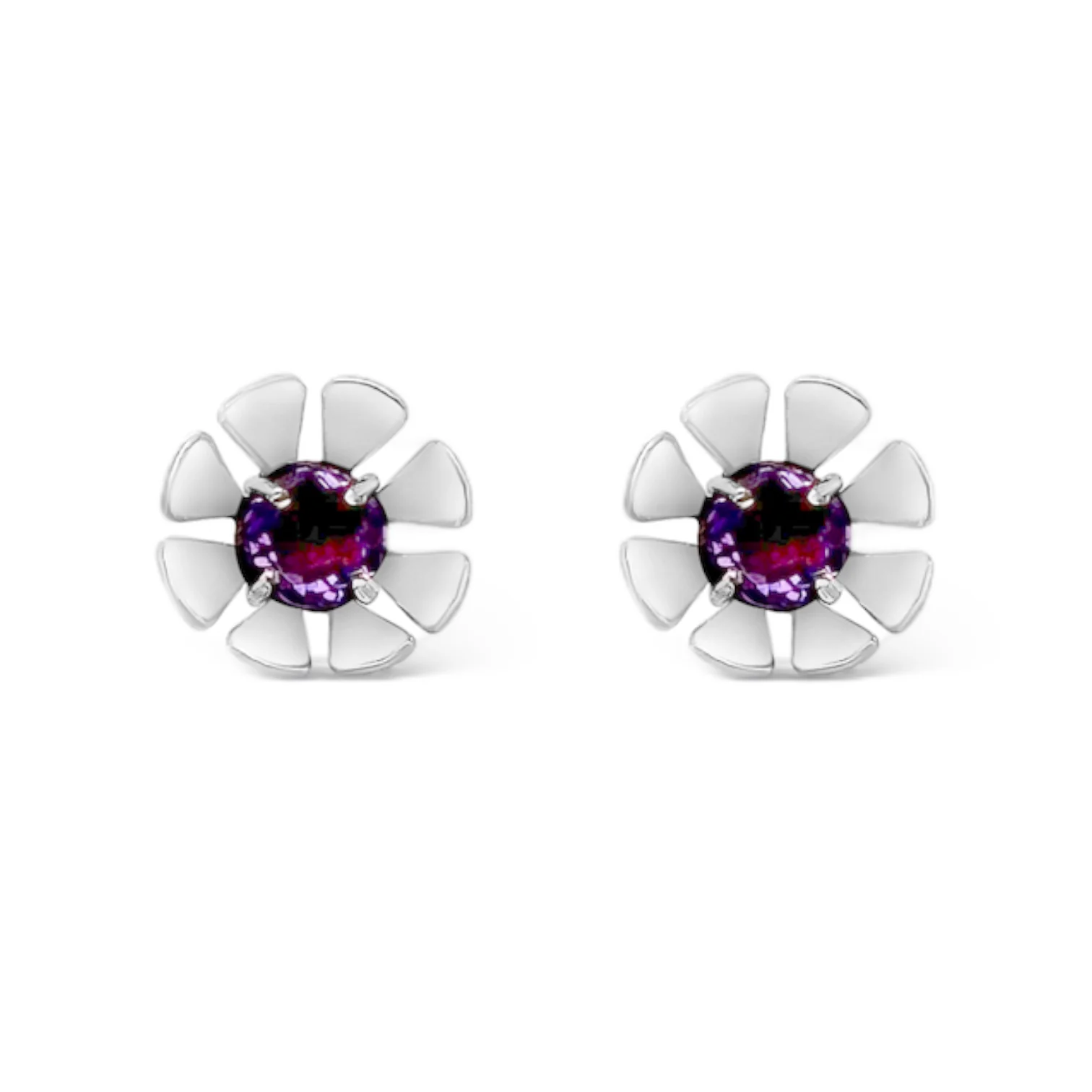 Amethyst Flower Earrings