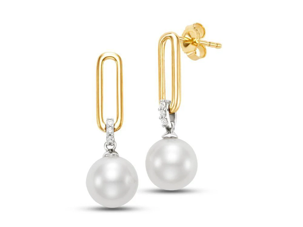 Aurelia Freshwater Pearl Link Drop Earrings