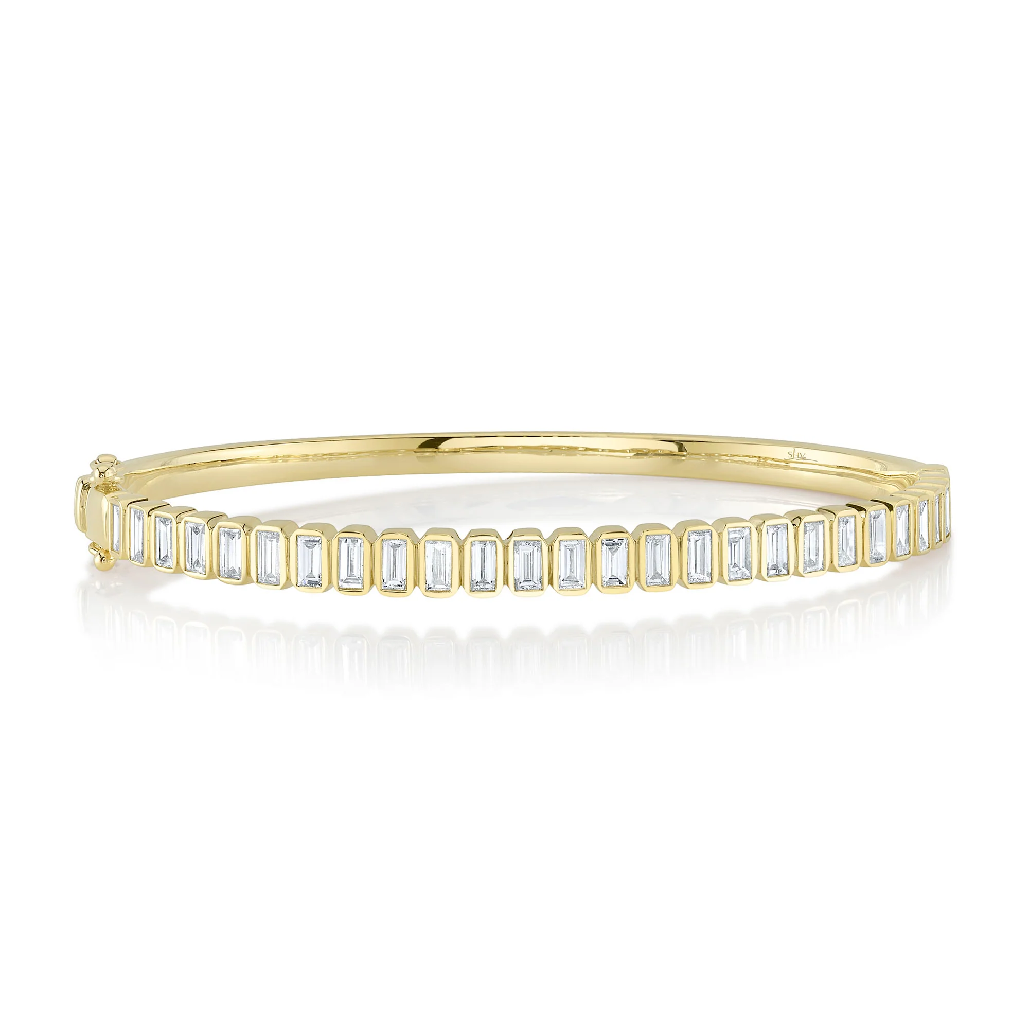 Baguette Diamond Bezel Bangle