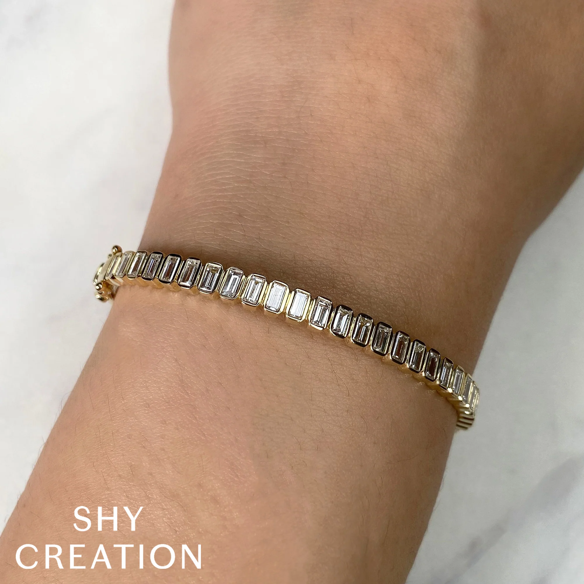 Baguette Diamond Bezel Bangle - Image 2
