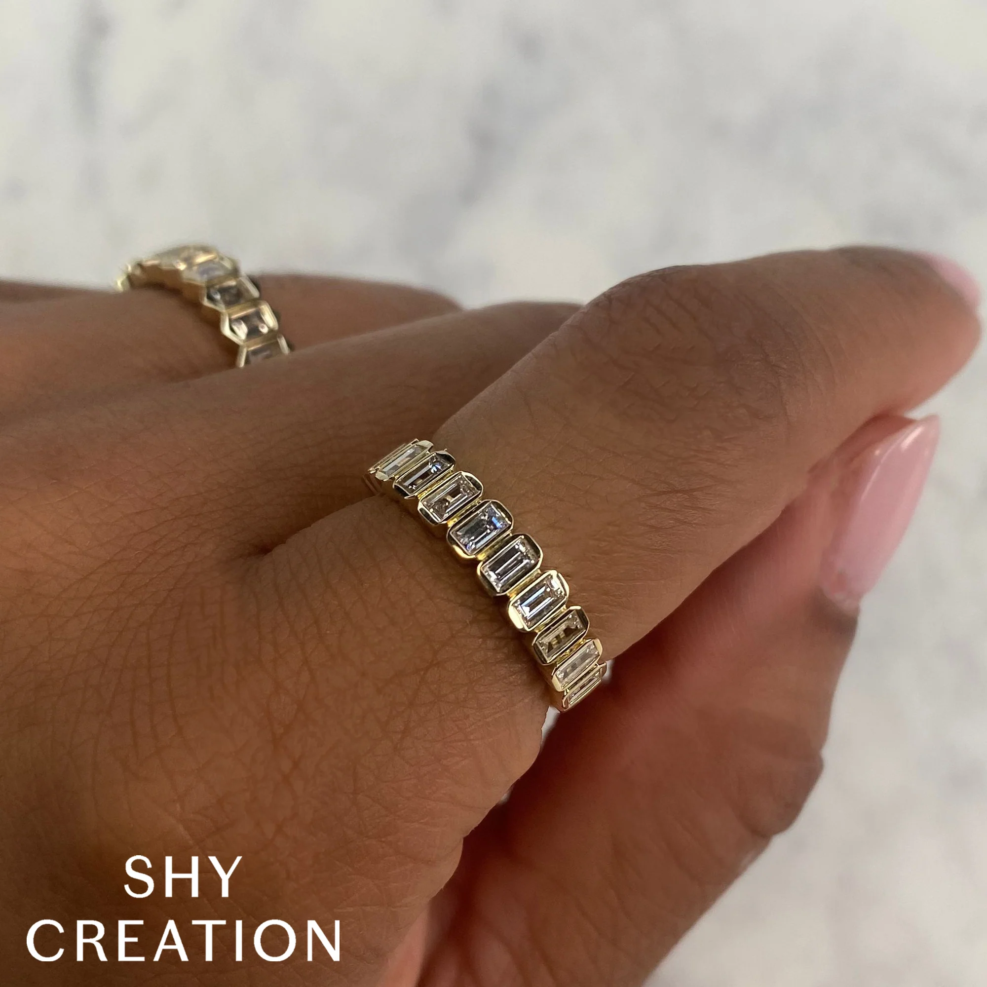 Baguette Diamond Bezel Ring - Image 5