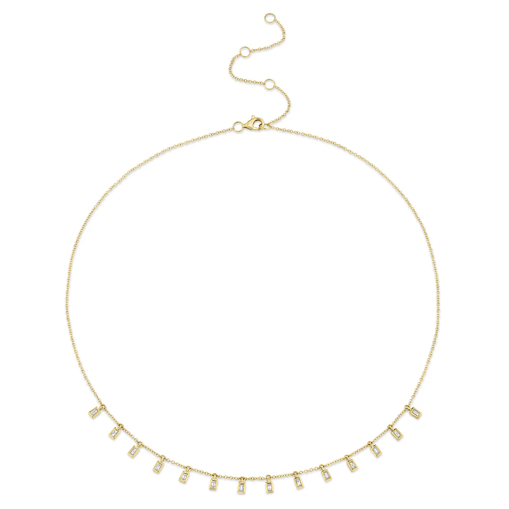 Baguette Diamond Fringe Necklace
