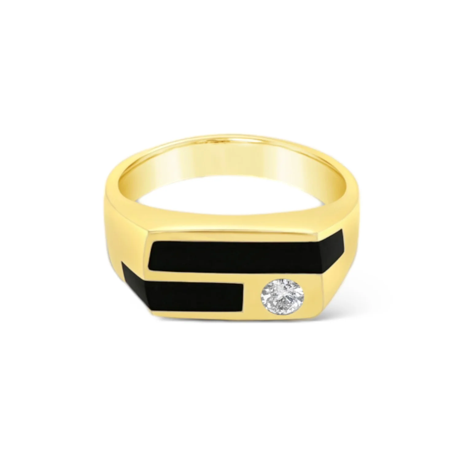 Black Onyx & Diamond Men's Ring - Image 3