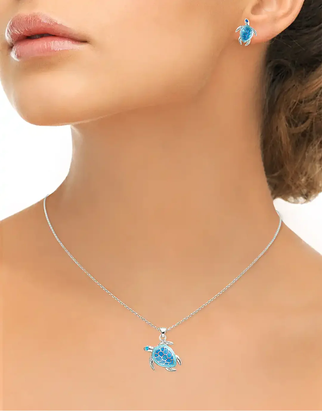 Blue Enamel Turtle Necklace - Image 2