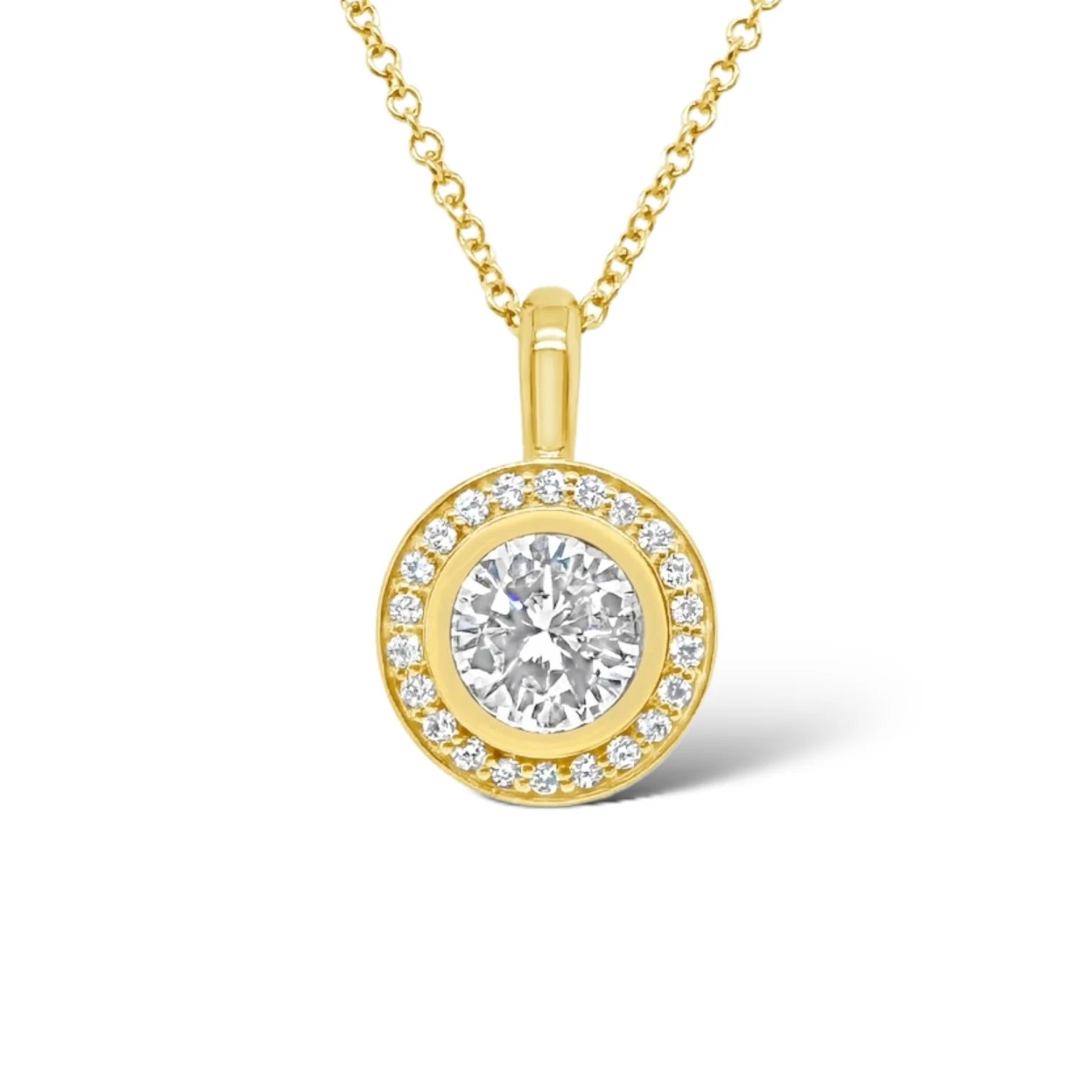 Classic Diamond Halo Pendant - Image 2
