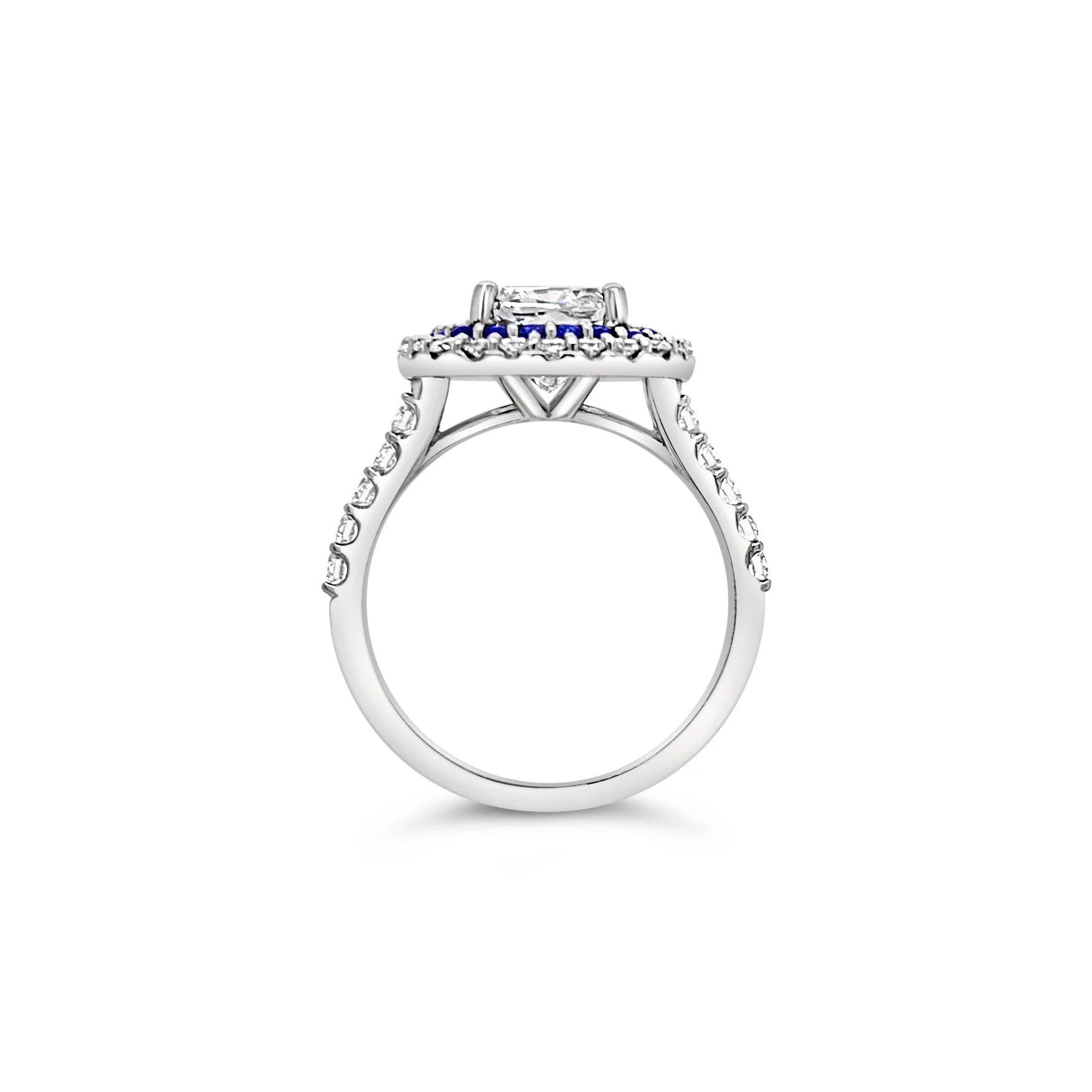 Cushion Cut Diamond Double Halo Engagement Ring - Image 4