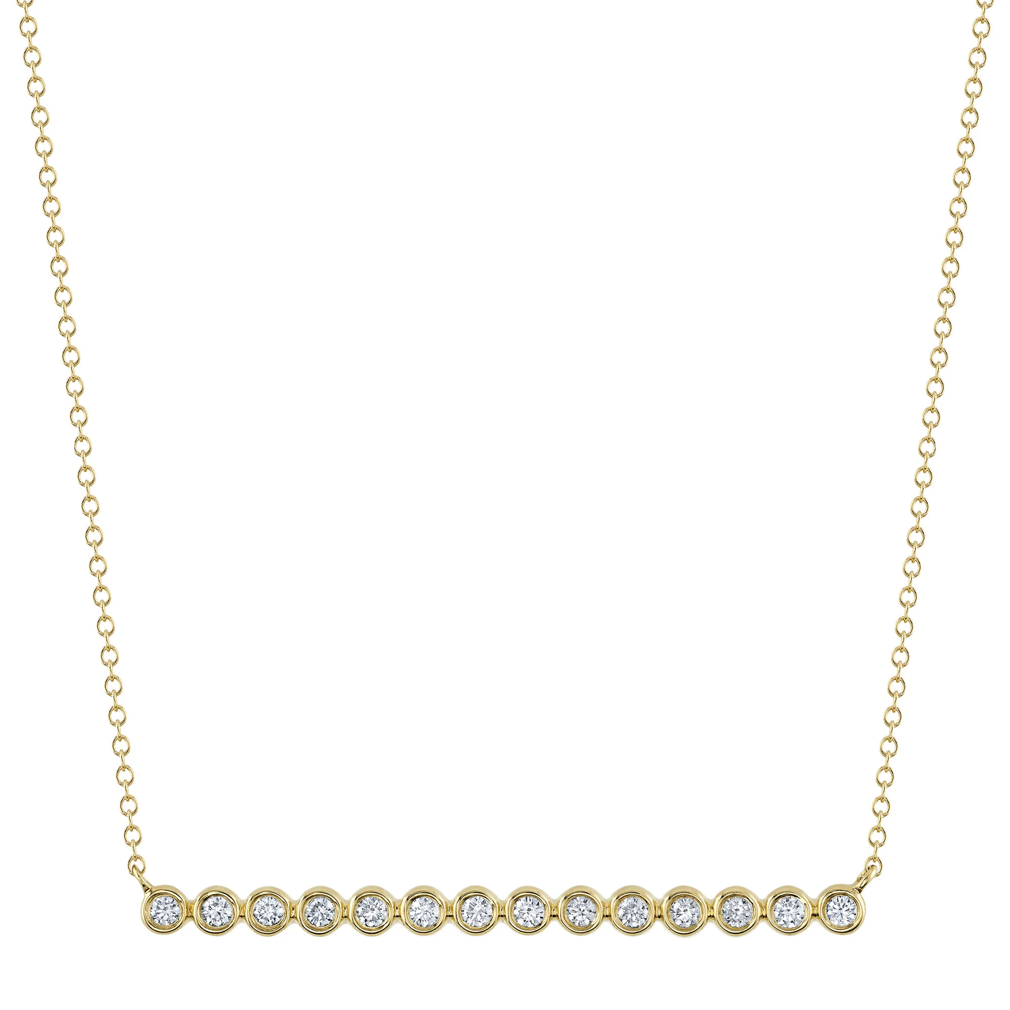 Diamond Bezel Bar Necklace