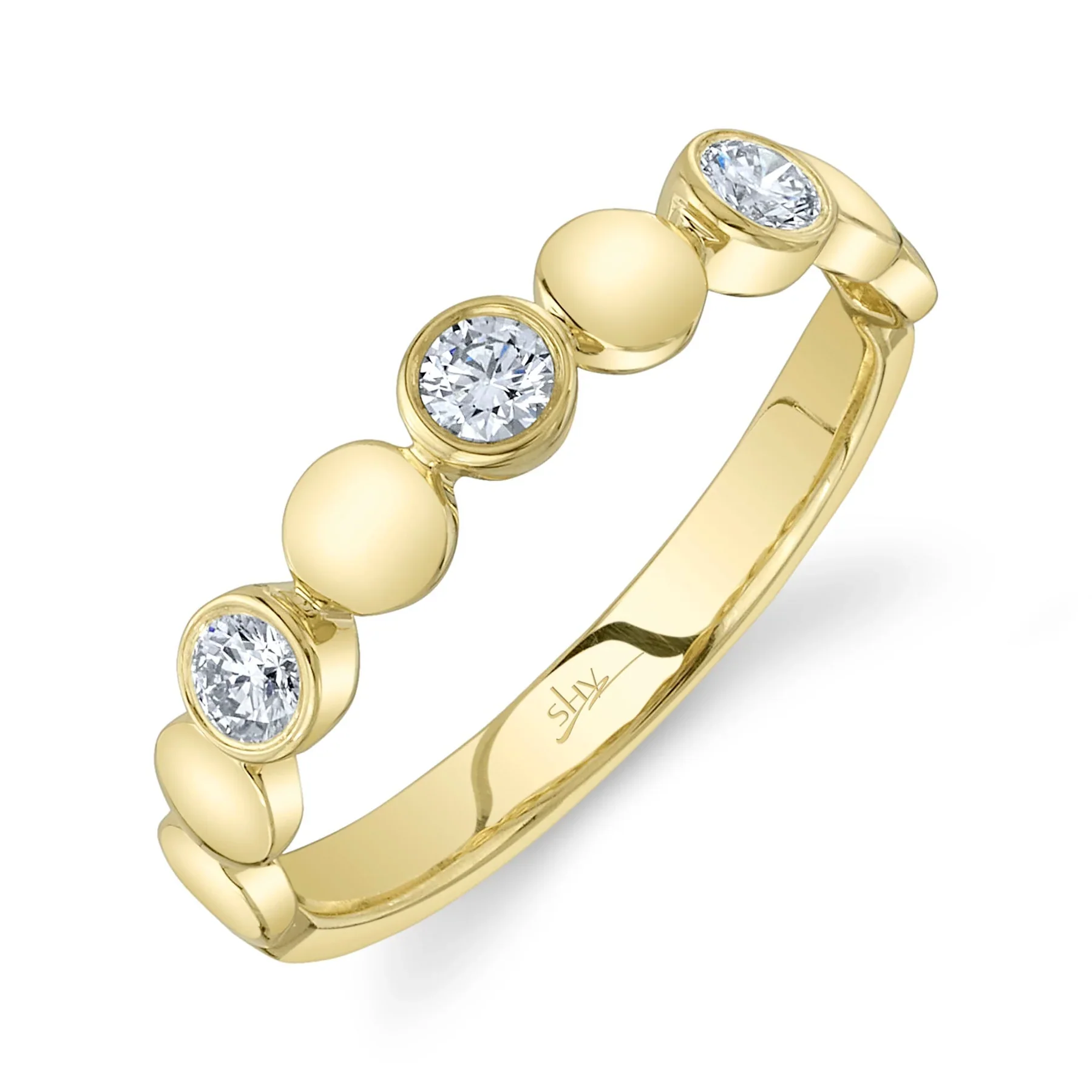 Diamond Bezel Bubble Stackable Ring
