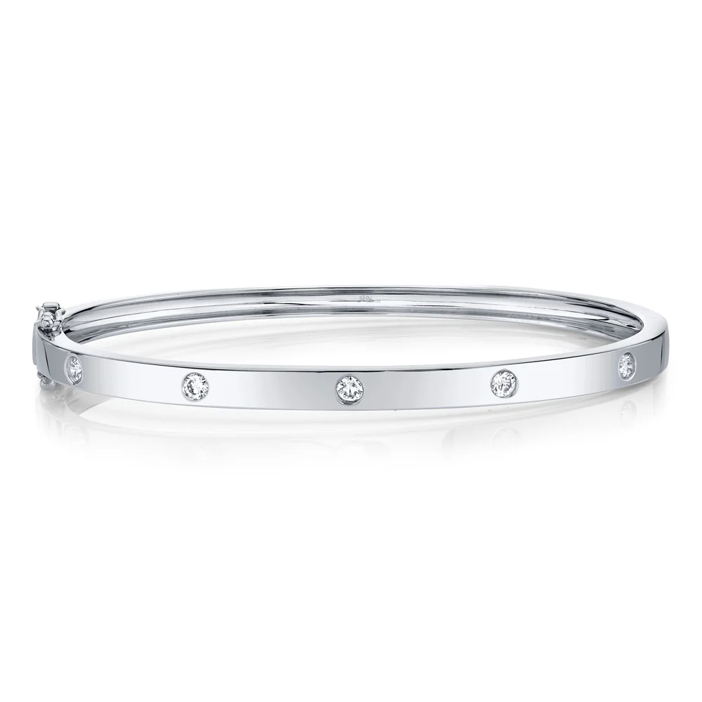 Diamond Dotted Hinged Bangle