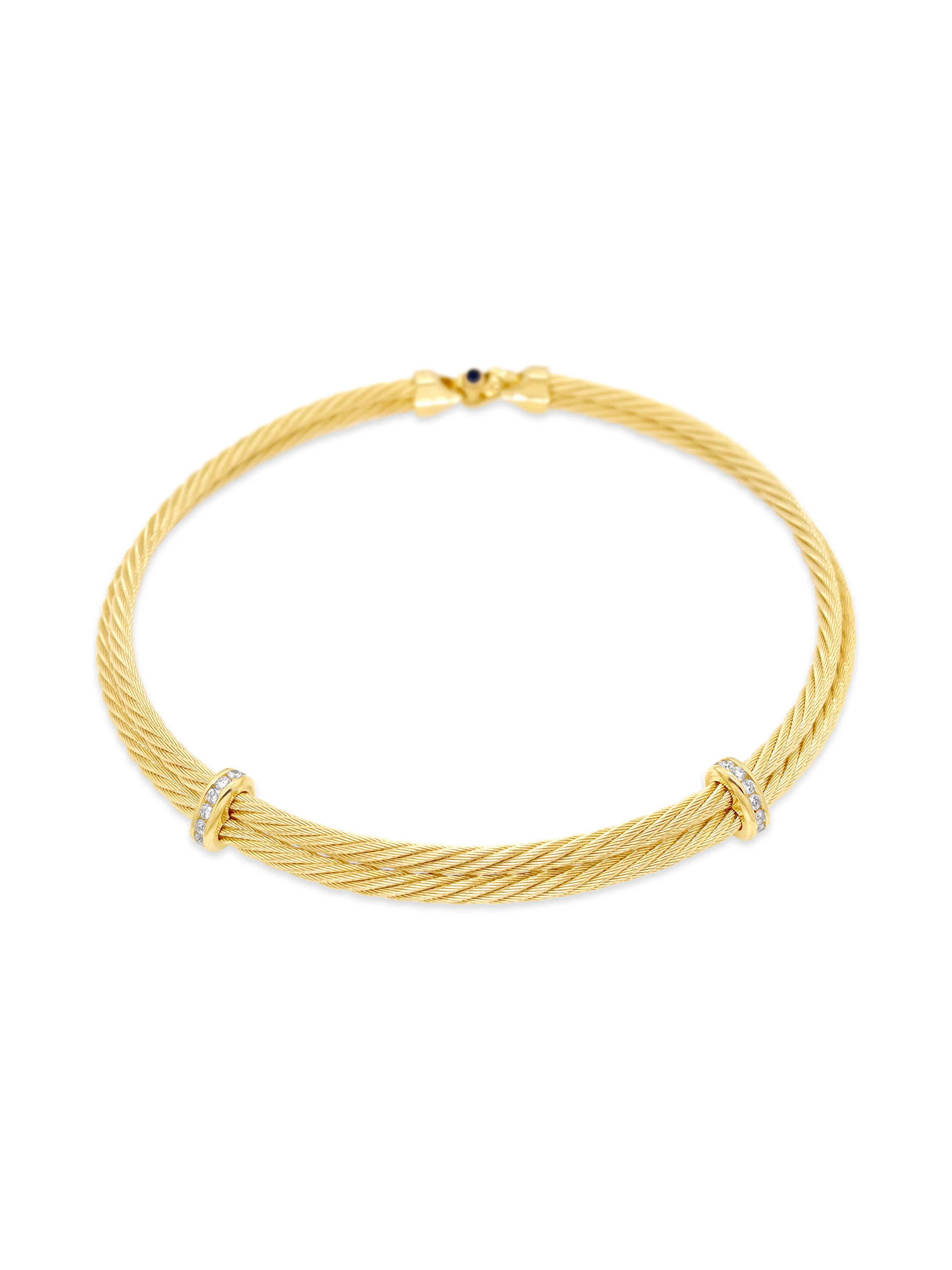 Diamond Double Cable Necklace - Image 2