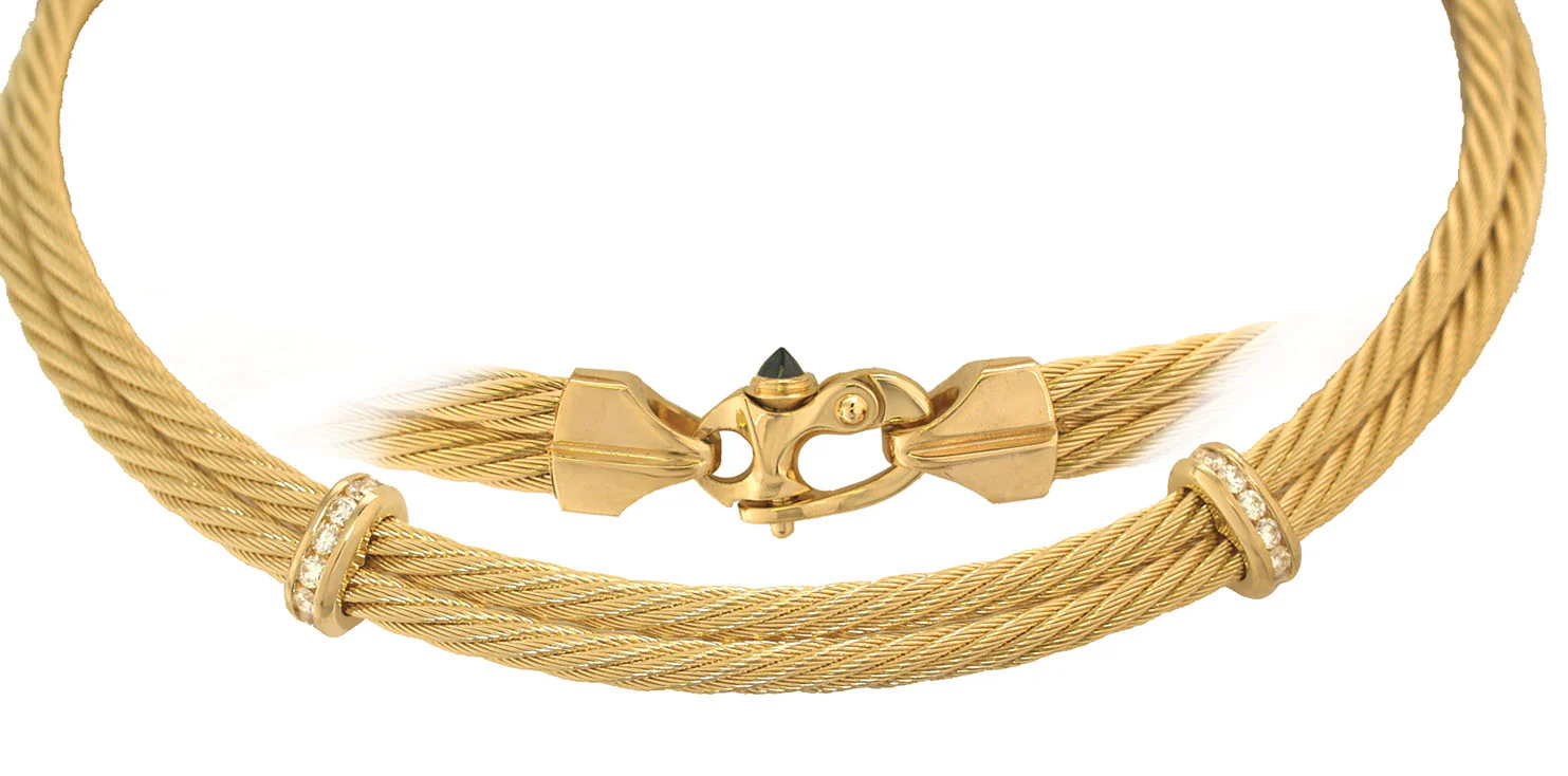 Diamond Double Cable Necklace - Image 3