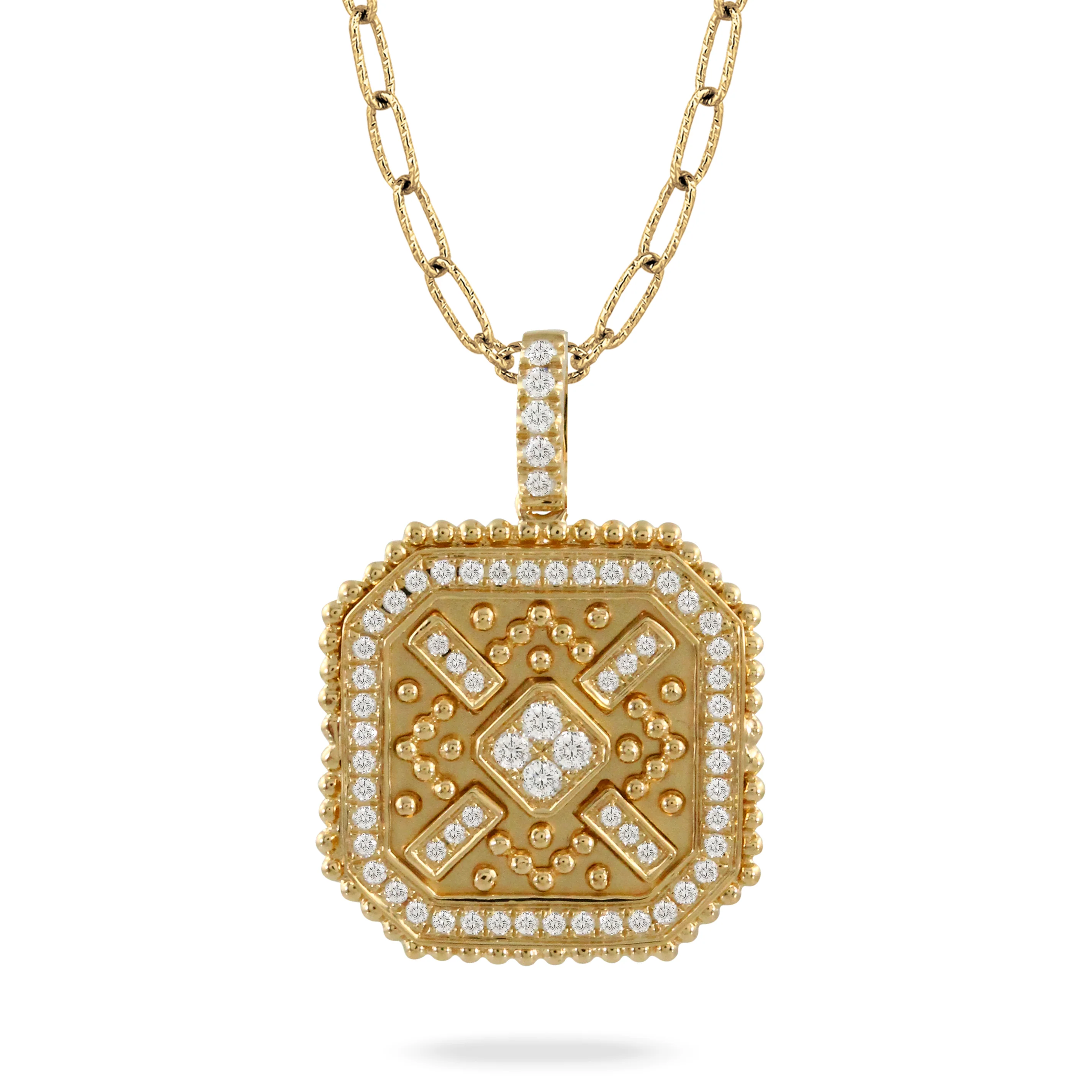 Diamond Mosaic Byzantine Pendant Necklace