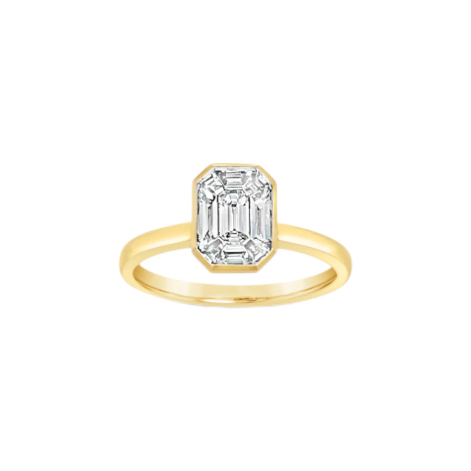 Diamond Mosaic Illusion Bezel Ring