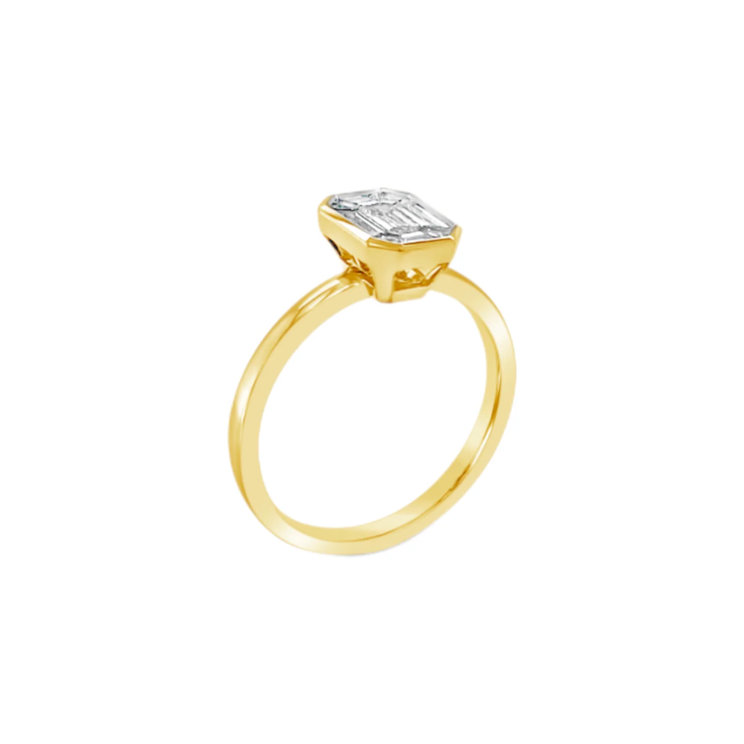 Diamond Mosaic Illusion Bezel Ring - Image 2