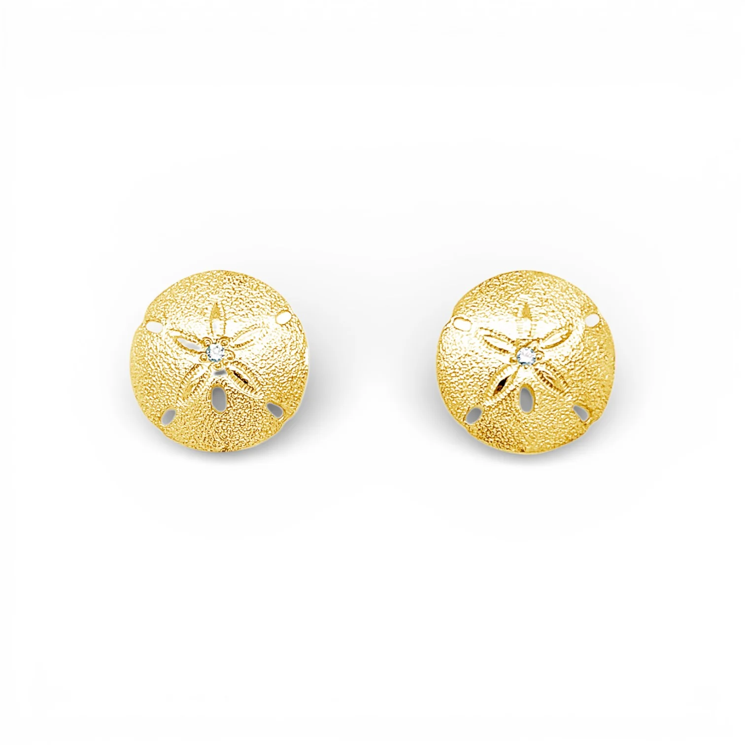 Diamond Small Sand Dollar Earrings - Image 2