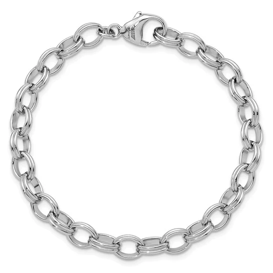 Double Oval Link Charm Bracelet