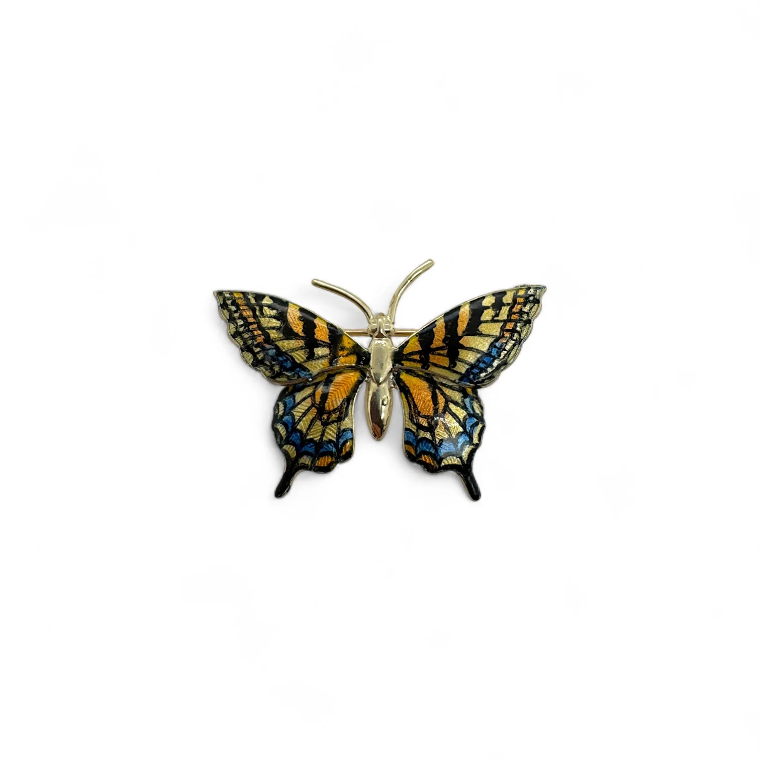 Estate 14k Gold & Enamel Butterfly Pin