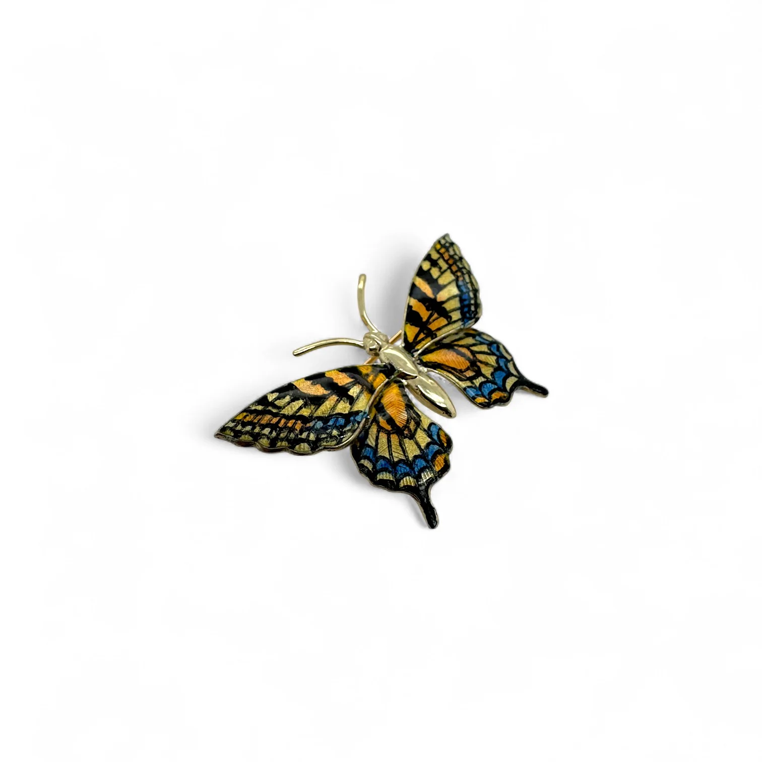 Estate 14k Gold & Enamel Butterfly Pin - Image 2