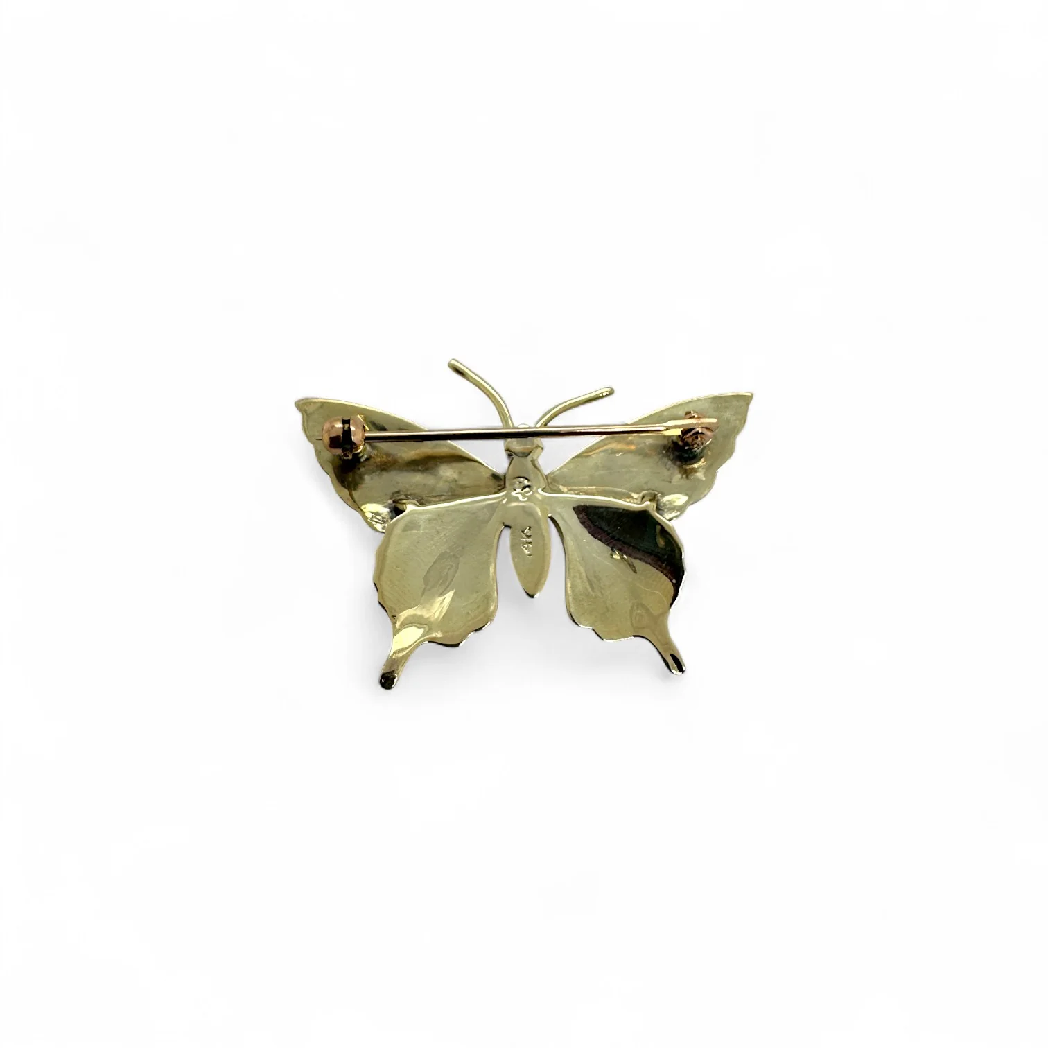 Estate 14k Gold & Enamel Butterfly Pin - Image 3