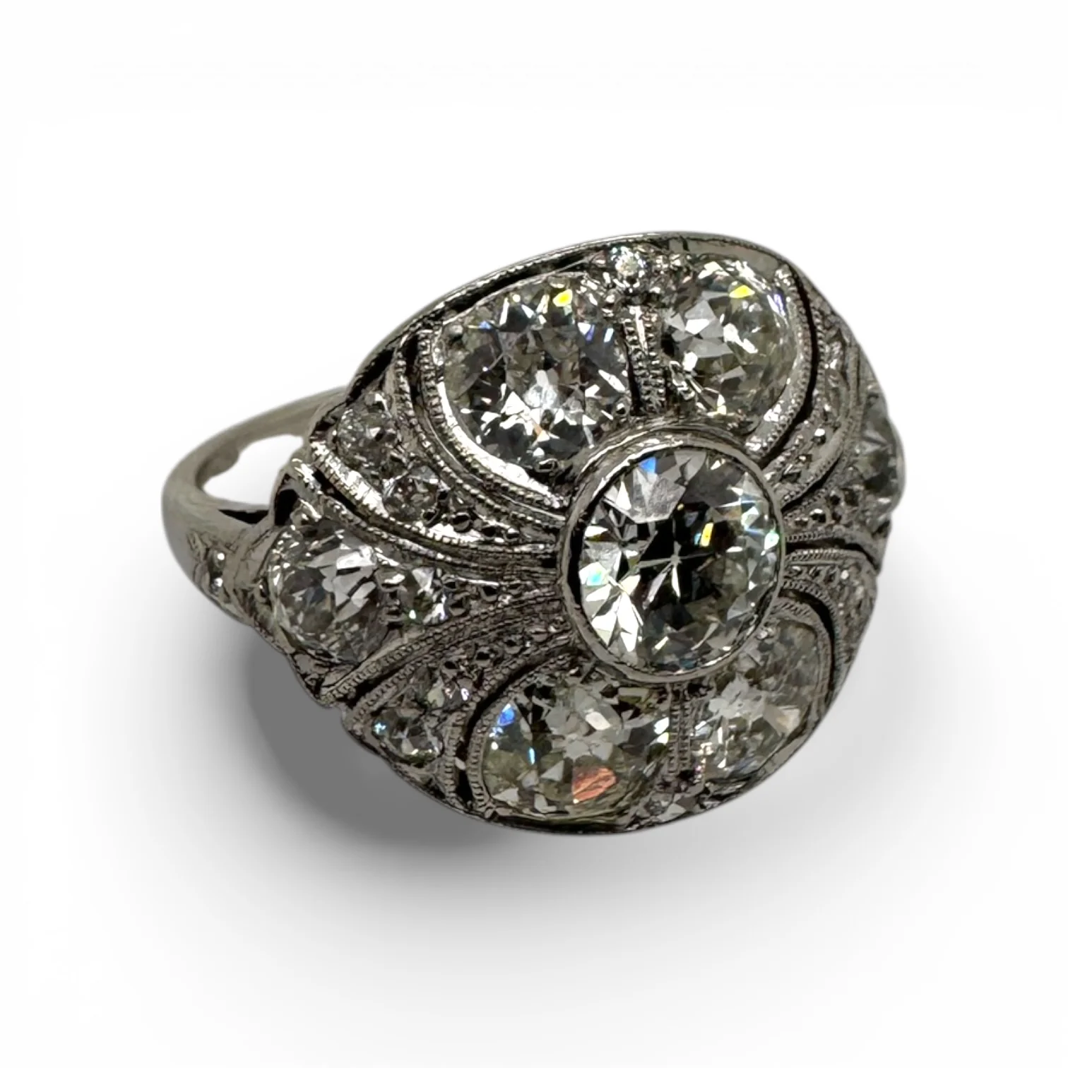 Estate Platinum Art Deco Diamond Ring