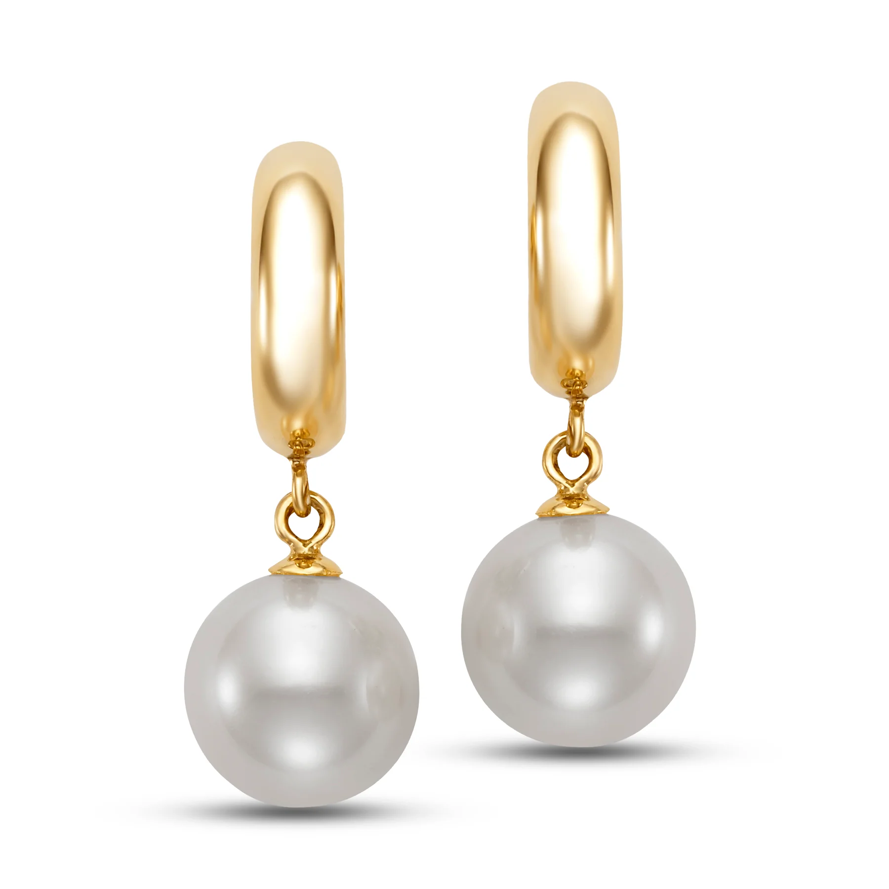 Freshwater Pearl Demi-Hoop Drop Earrings