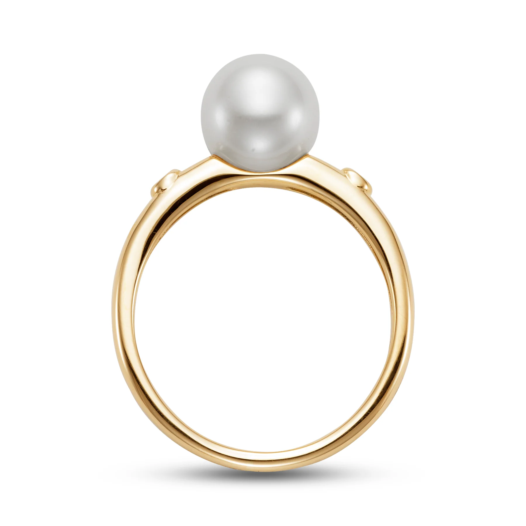 Freshwater Pearl & Diamond Bezel Castone Mia Ring - Image 3