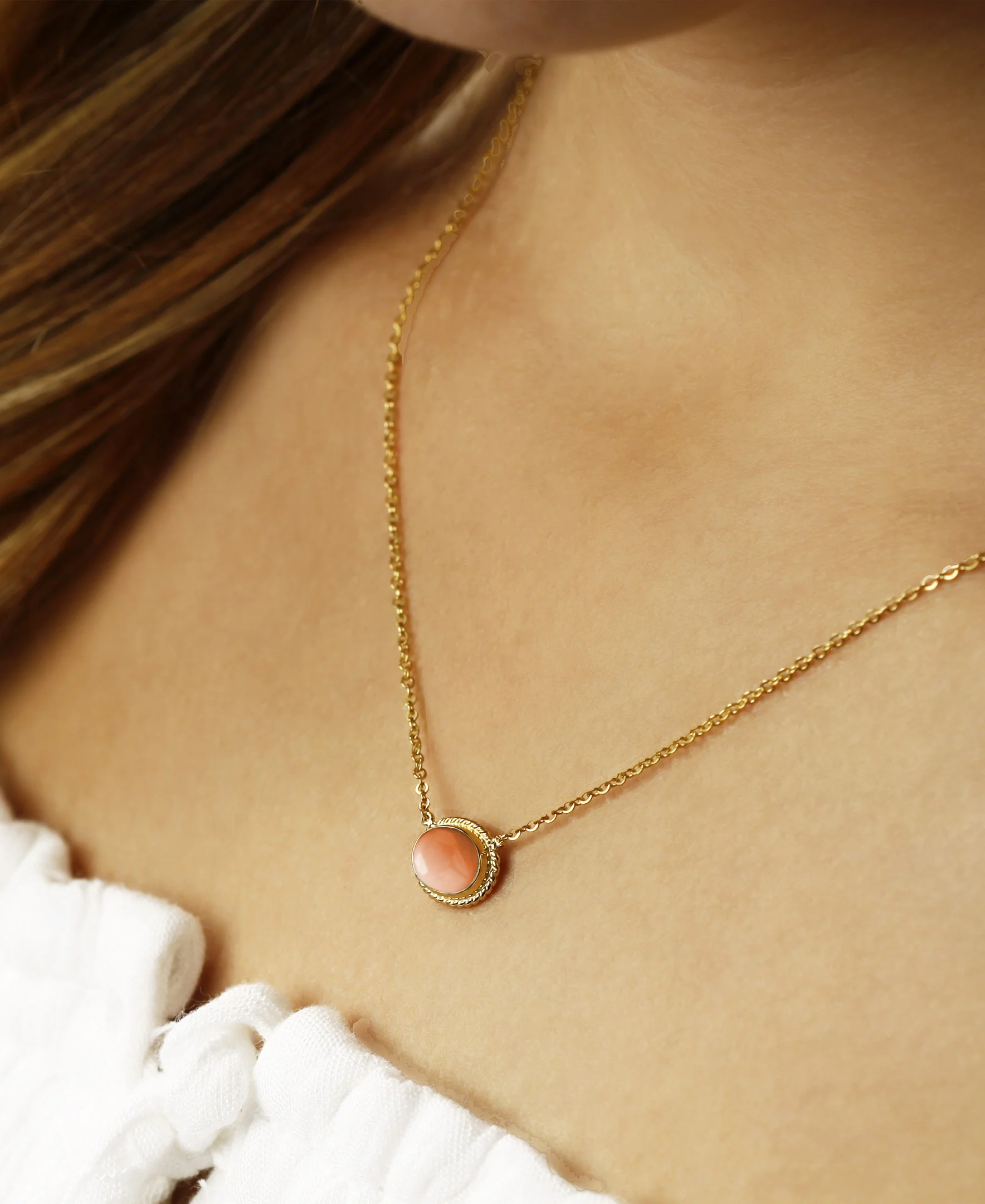 Gemstone Twist Bezel Necklace - Image 10