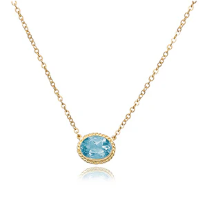 Gemstone Twist Bezel Necklace - Image 11
