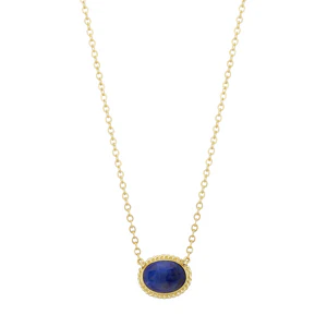 Gemstone Twist Bezel Necklace - Image 3