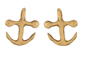 Gold Tiny Anchor Earrings