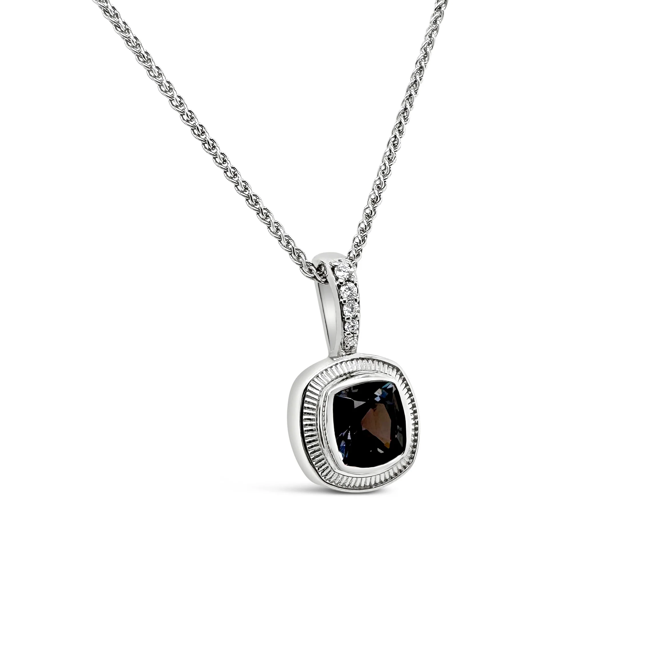 Gray Spinel & Diamond Pendant - Image 2