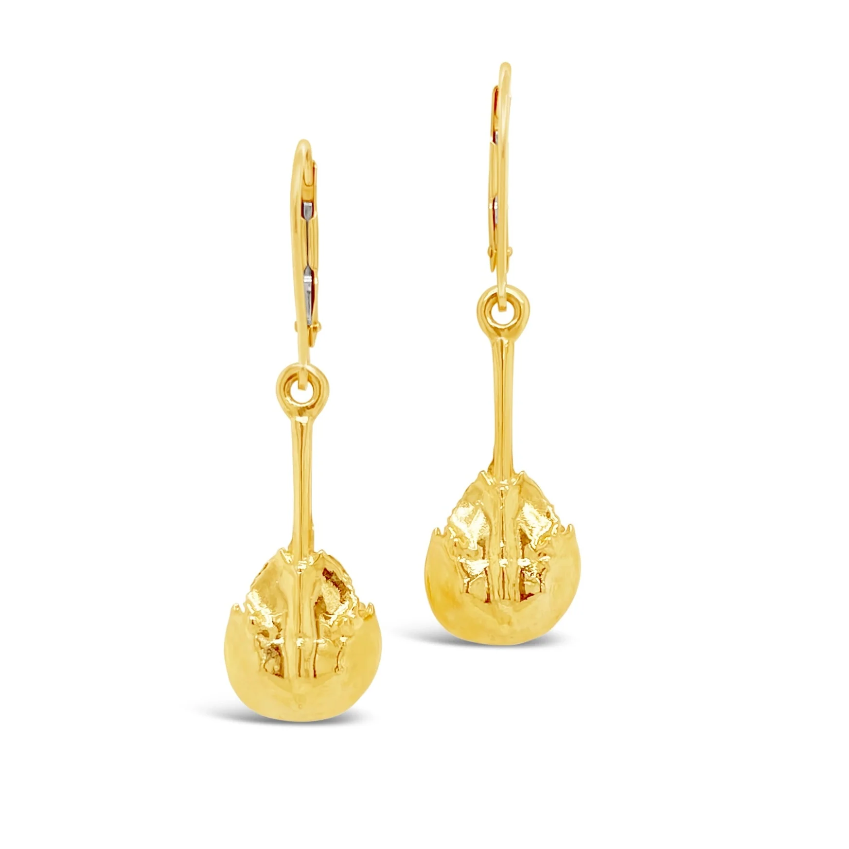 Horseshoe Crab Leverback Drop Earrings