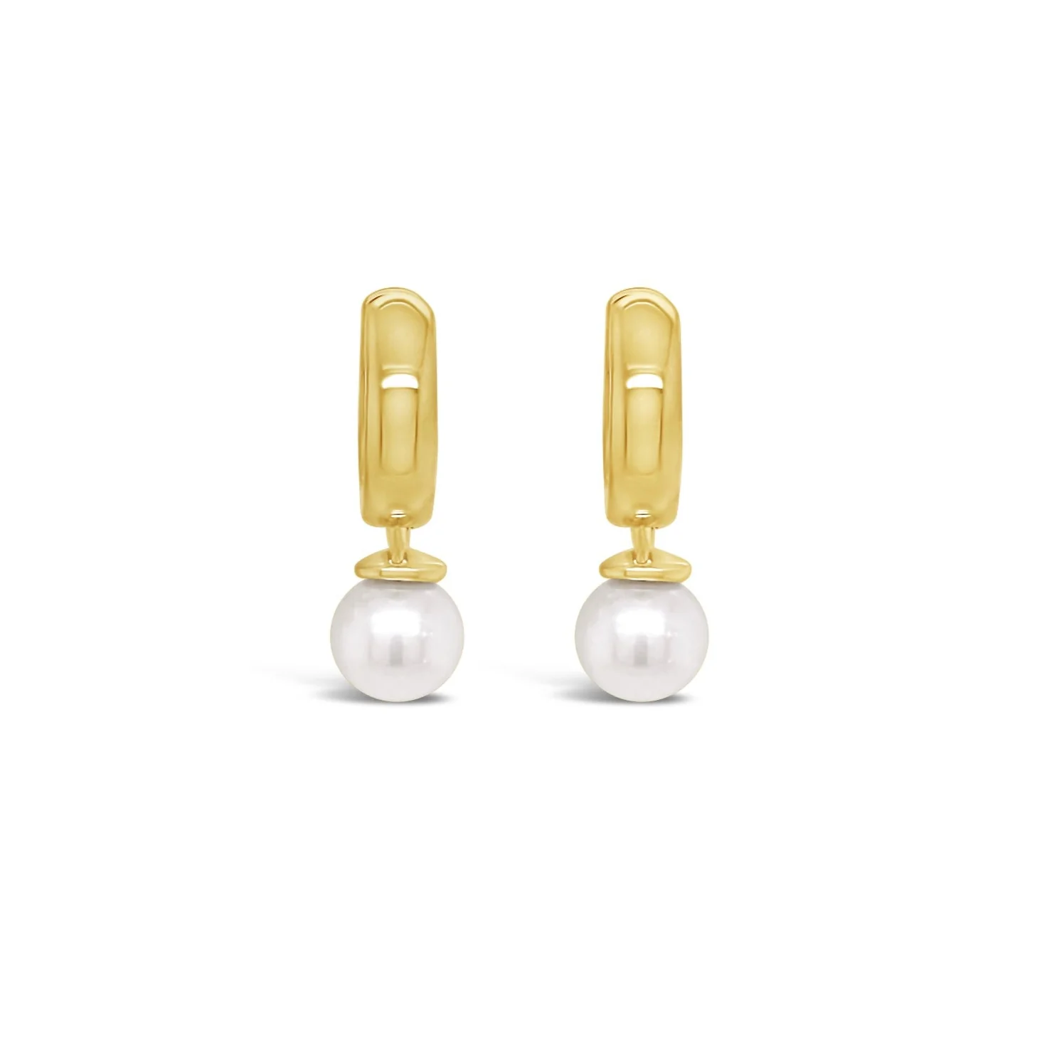 Huggie Hoops with Pearl Dangle