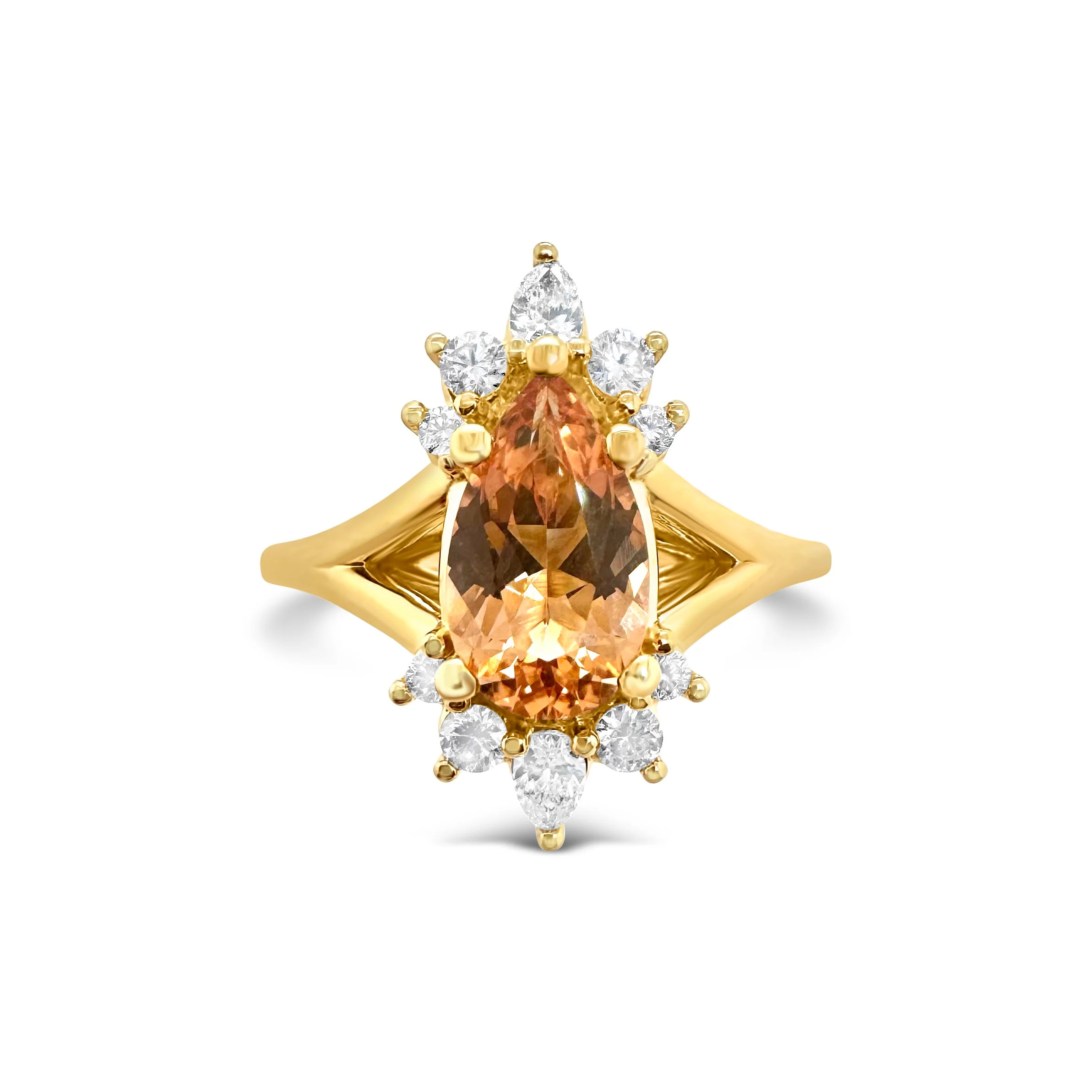 Imperial Topaz & Diamond Tiara Ring - Image 2