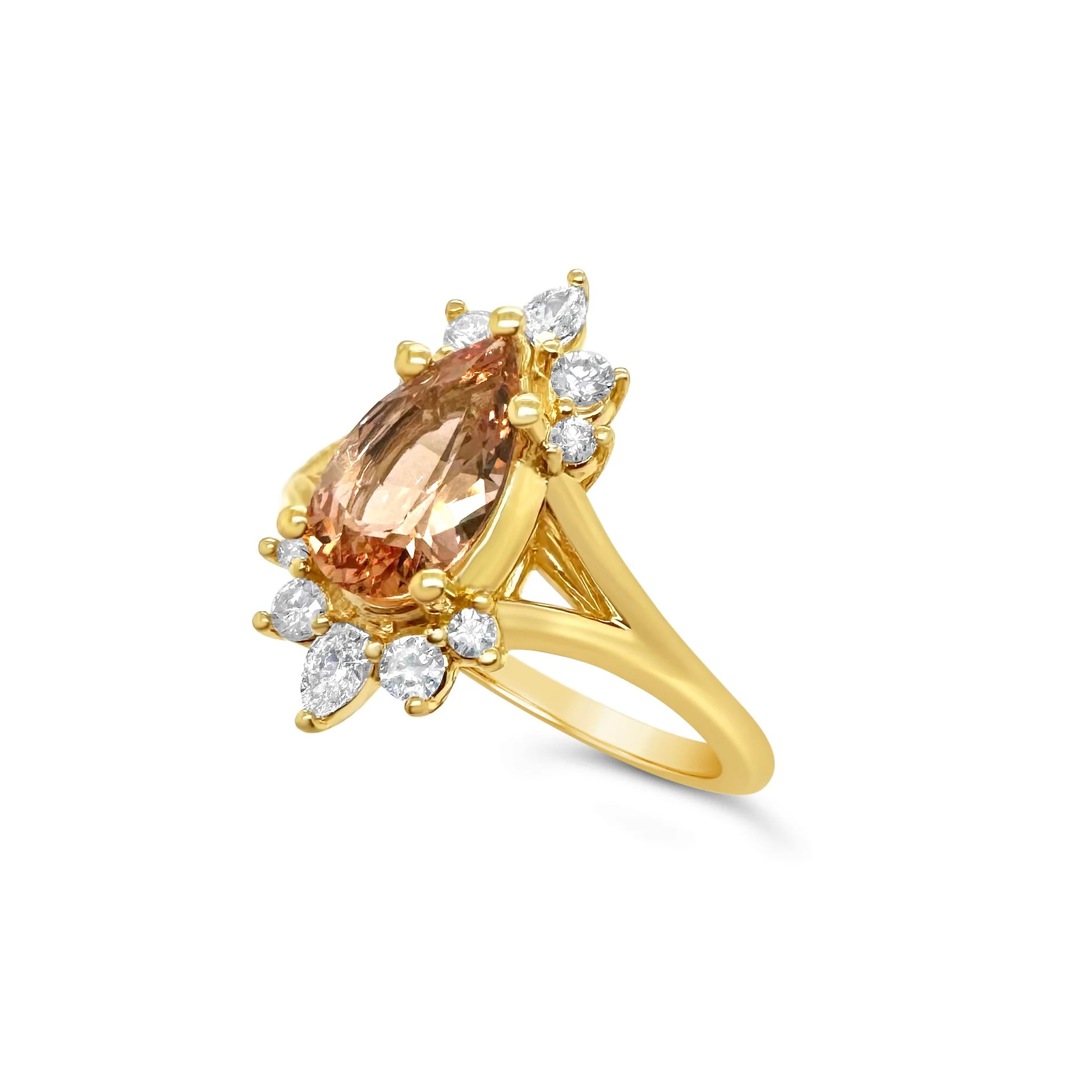 Imperial Topaz & Diamond Tiara Ring - Image 3