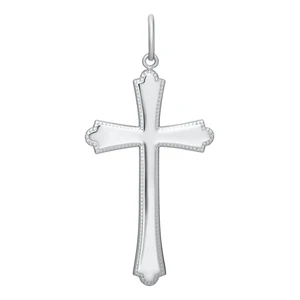 Large Beaded Edge Cross Necklace