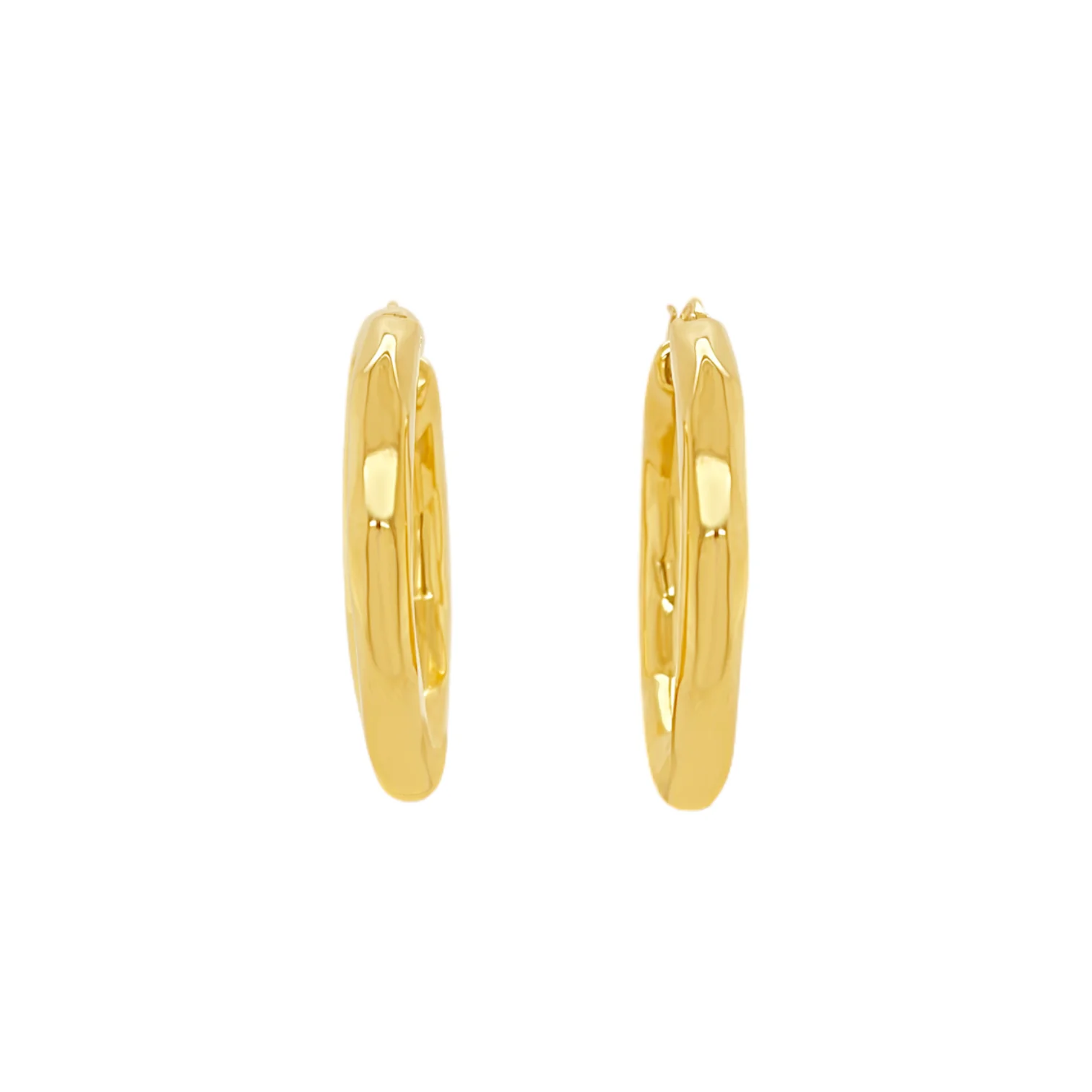 Large Faceted Tubular Hoops - Image 2