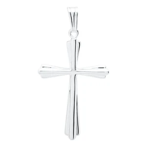 Large Fluted Cross Necklace