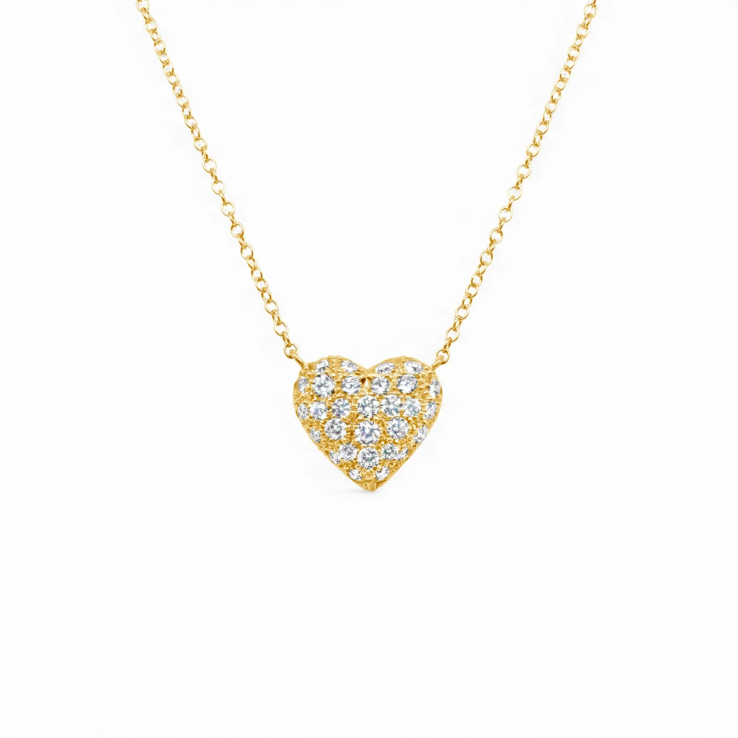 Large Pavé Diamond Heart Necklace