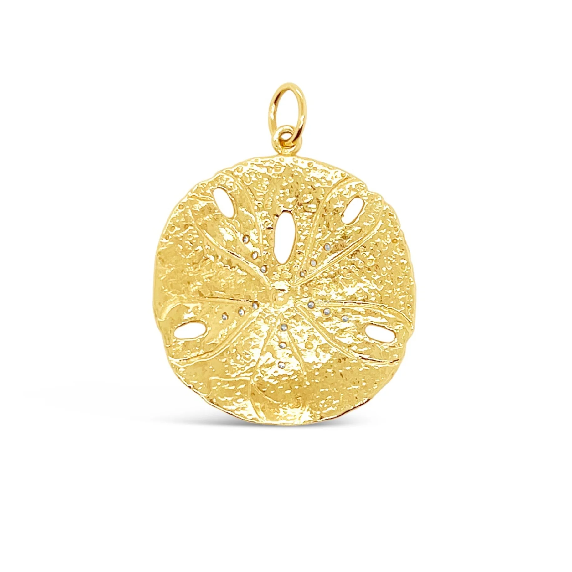 Large Pavé Diamond "Natural" Sand Dollar Pendant - Image 2