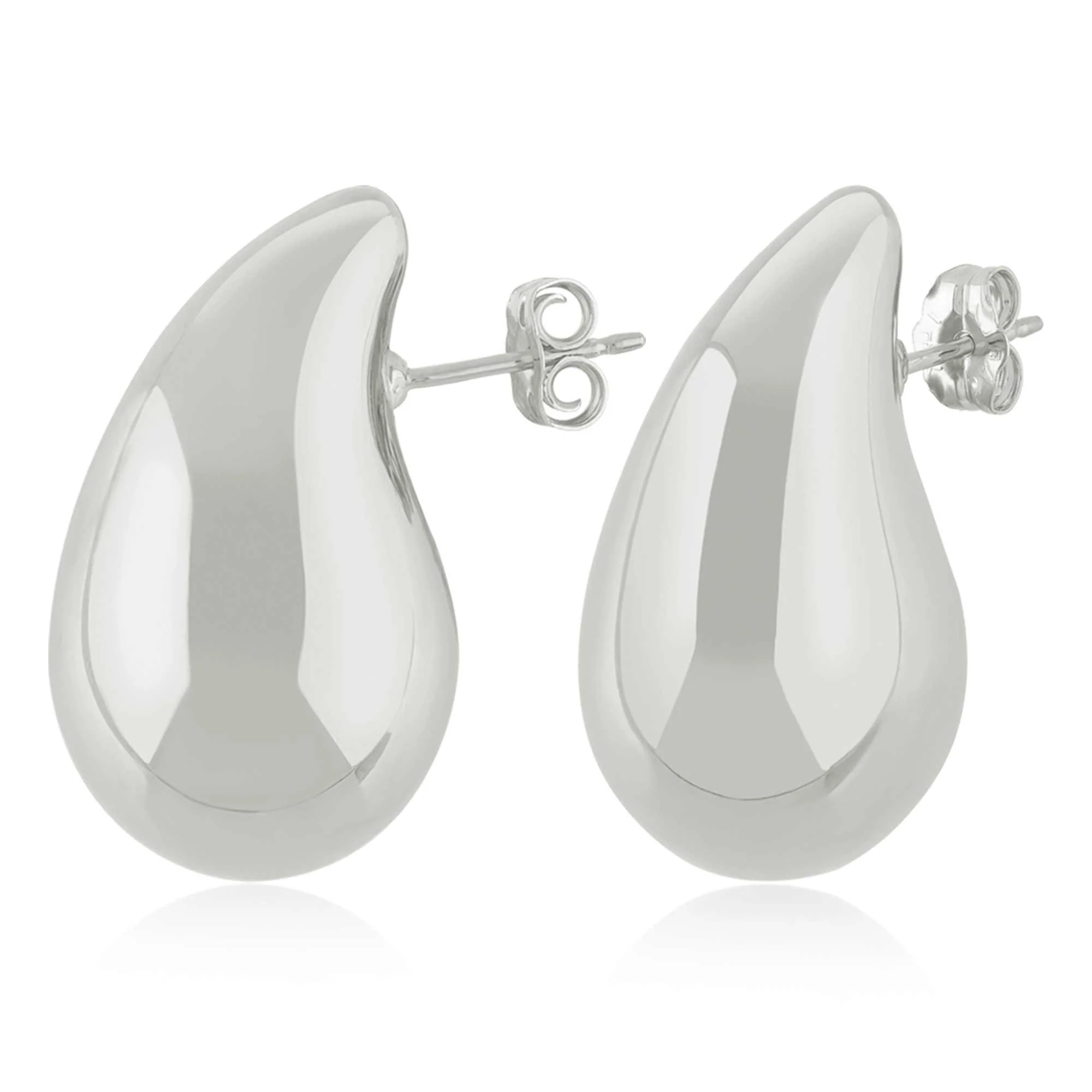 Large Puffed Teardrop Stud Earrings