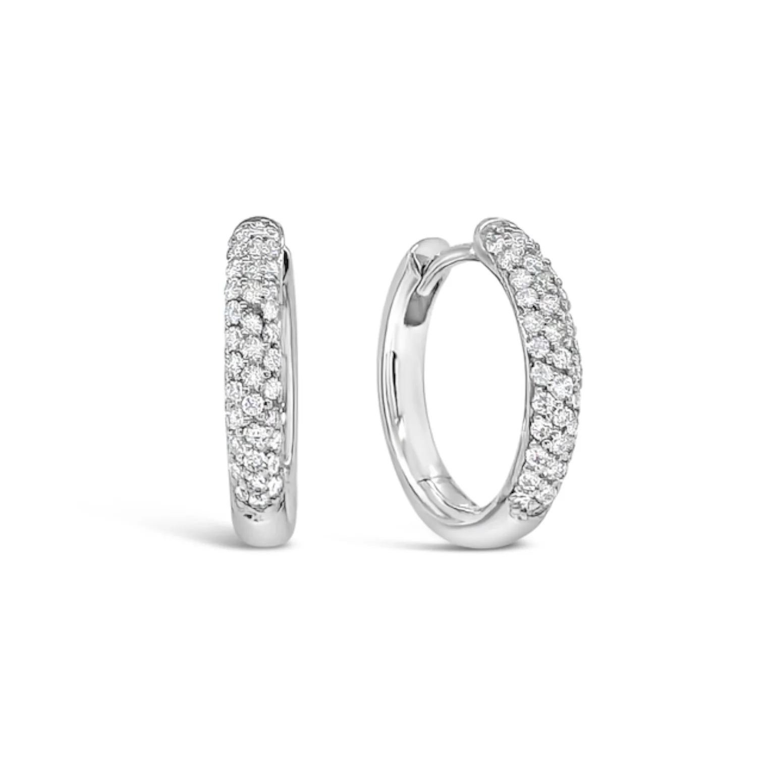 Medium Pavé Diamond Hinged Hoop Earrings
