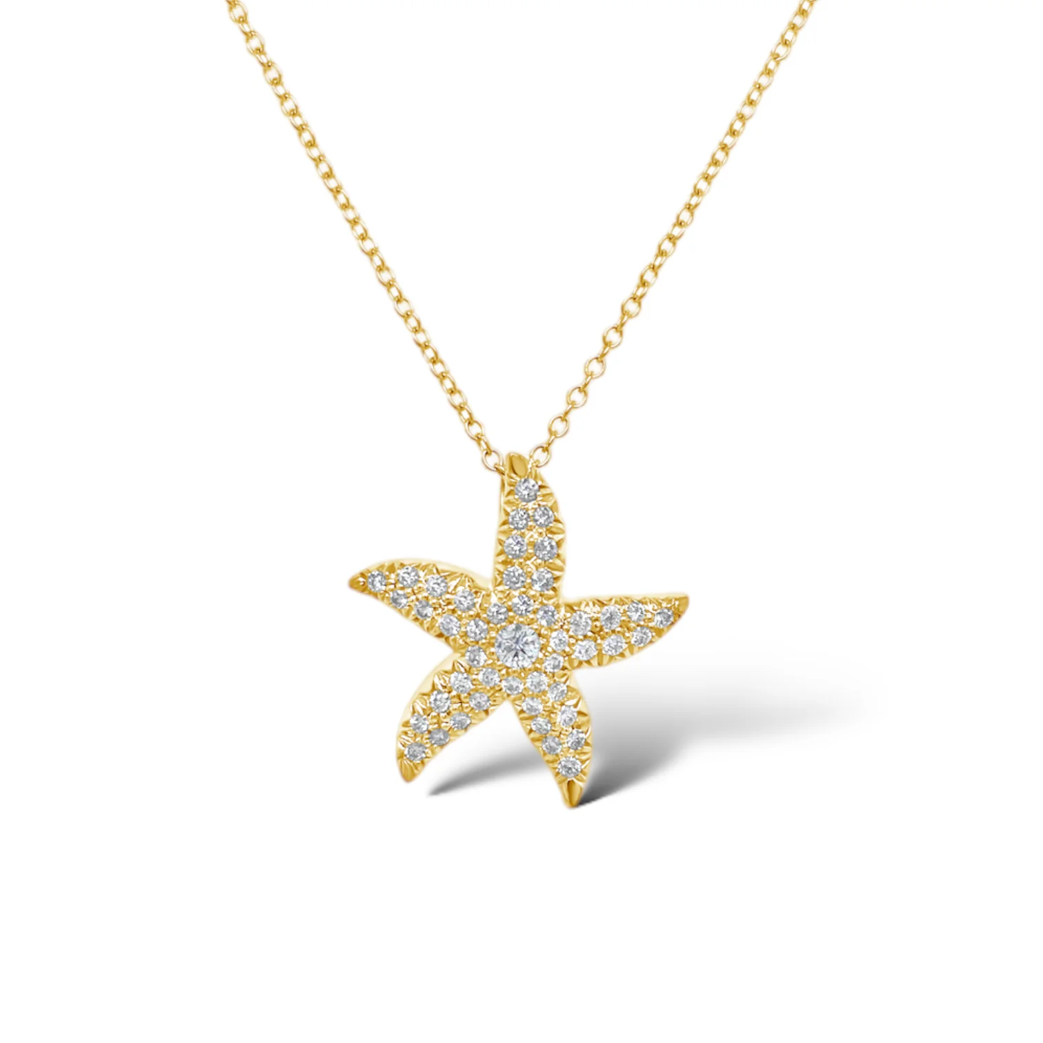 Medium Pavé Diamond Starfish Necklace