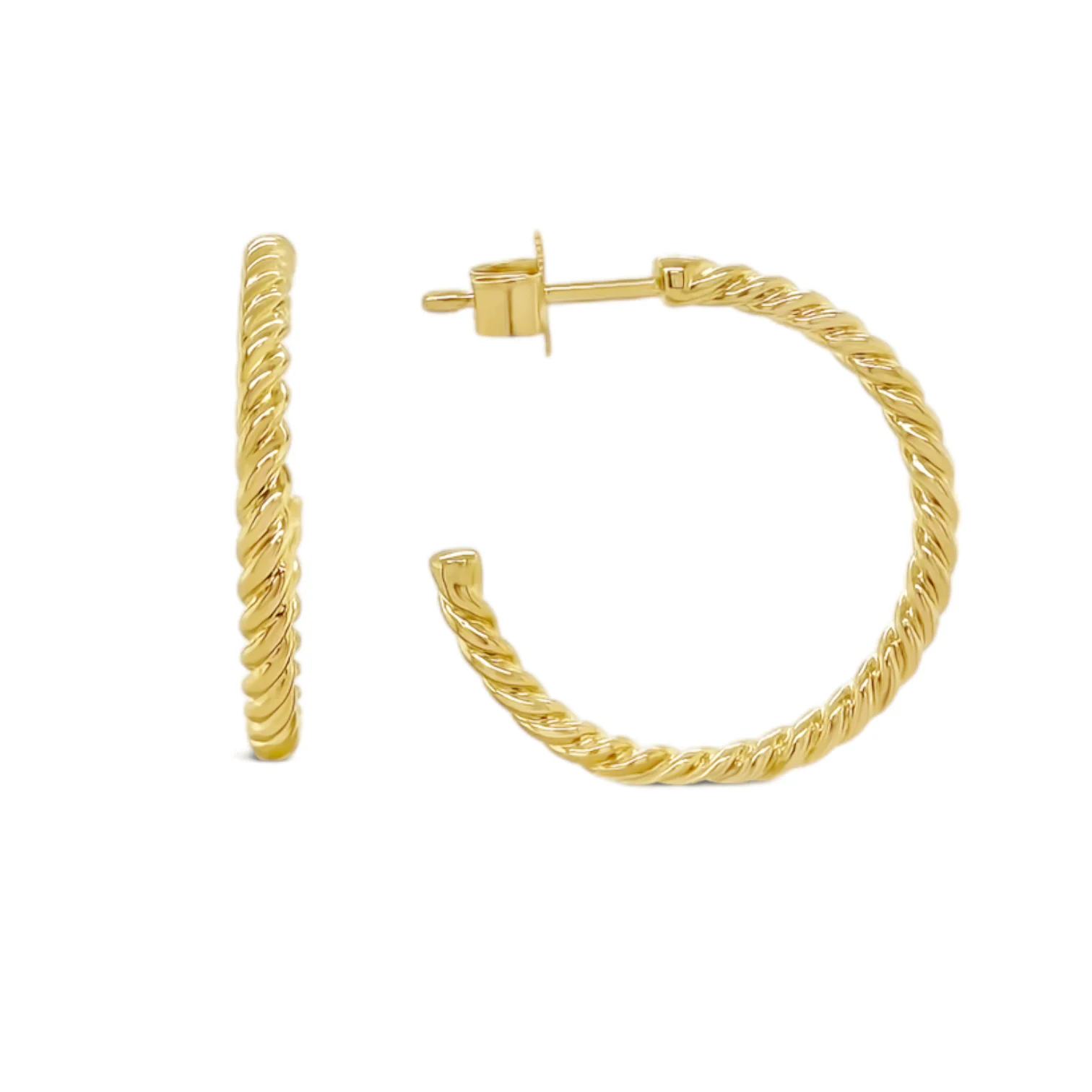 Medium Twisted Hoop Earrings - Image 2