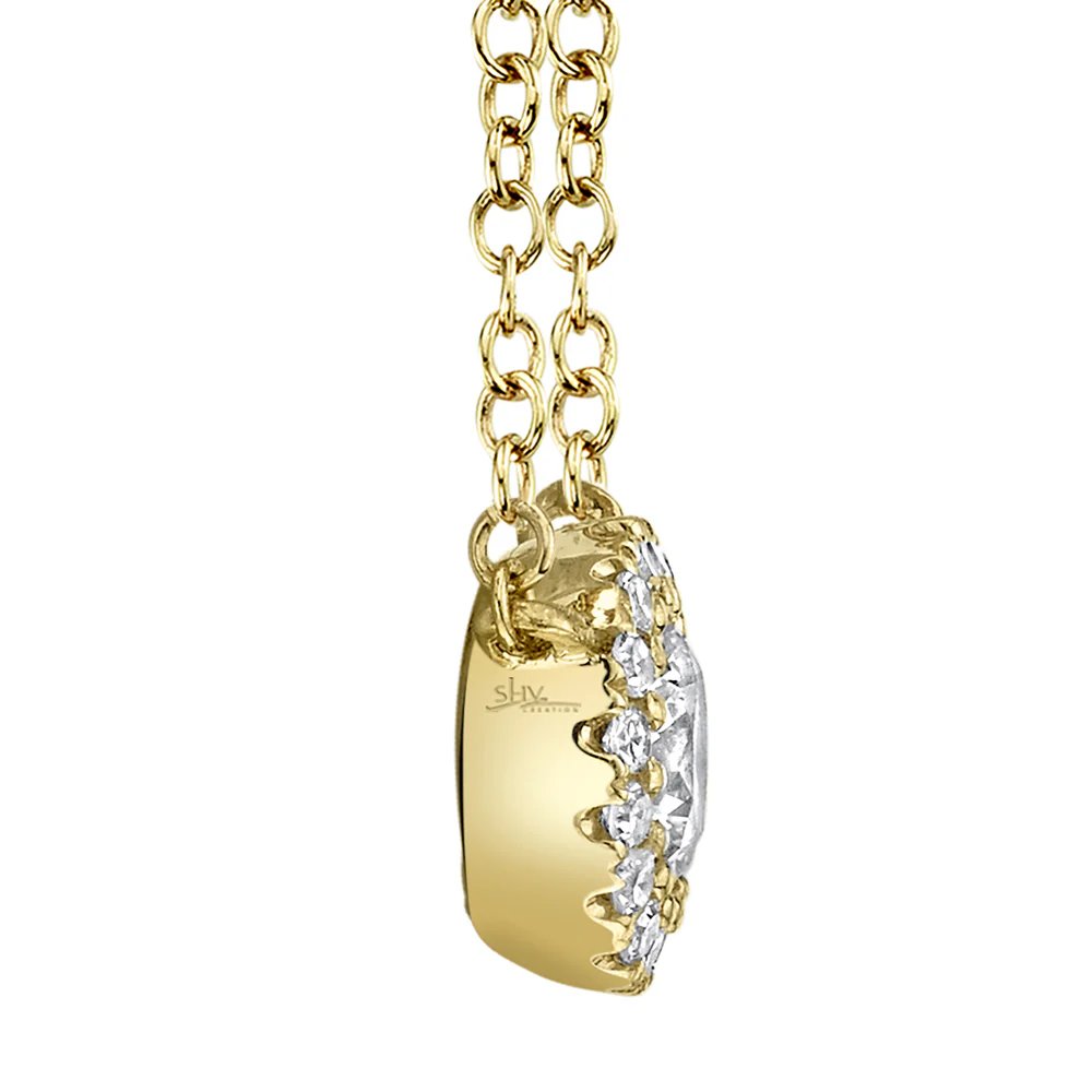 Mini Diamond Halo Necklace - Image 3