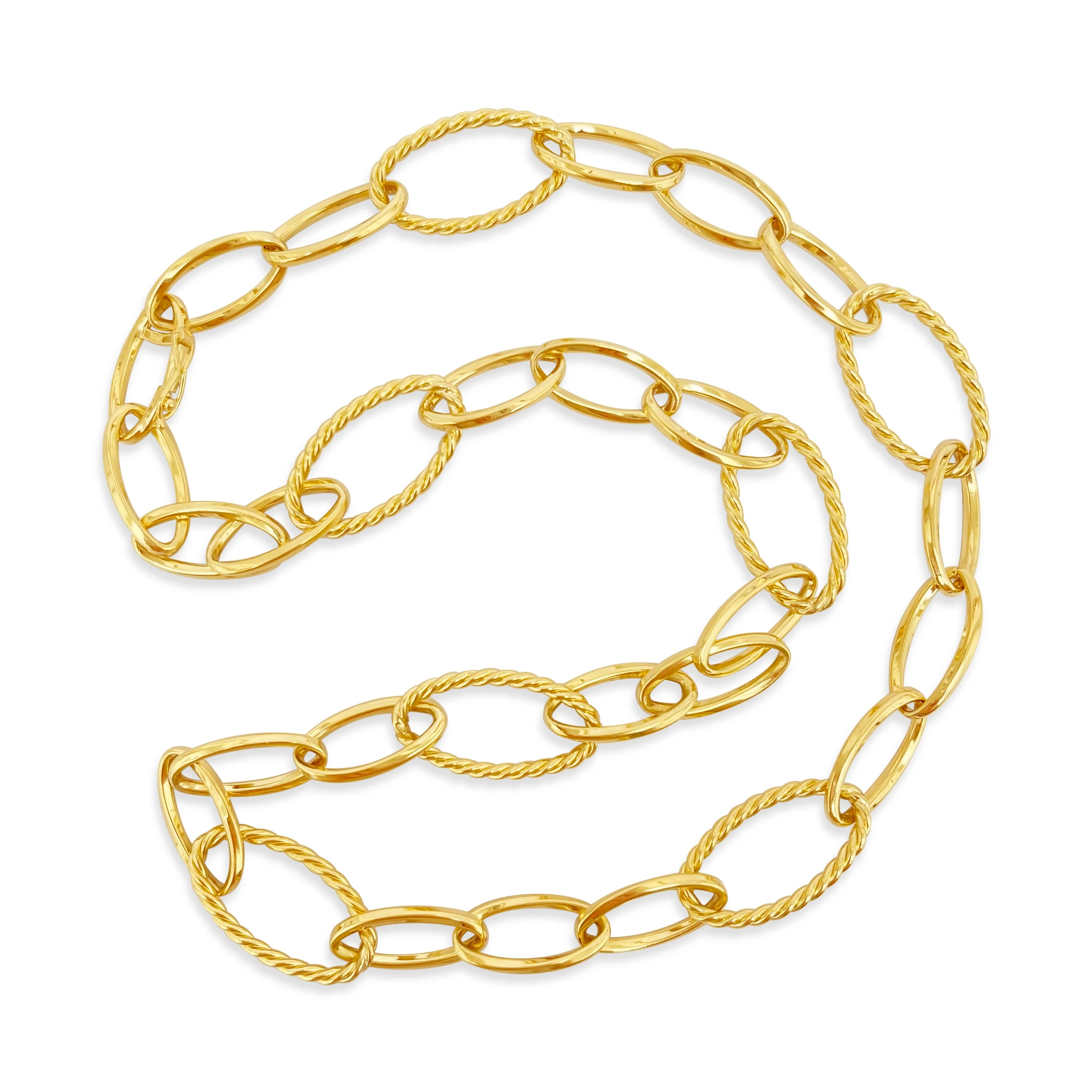 Mixed Link Gold Necklace - Image 2