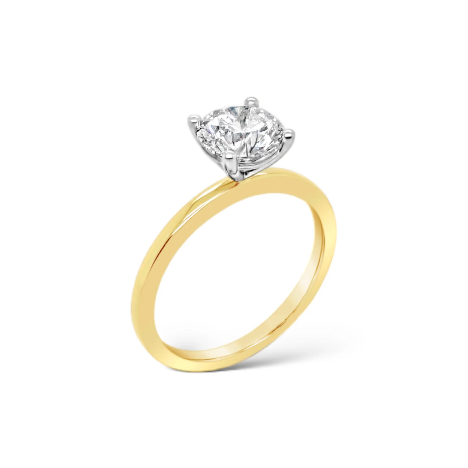 Mixed Metal Diamond Solitaire Engagement Ring - Image 2