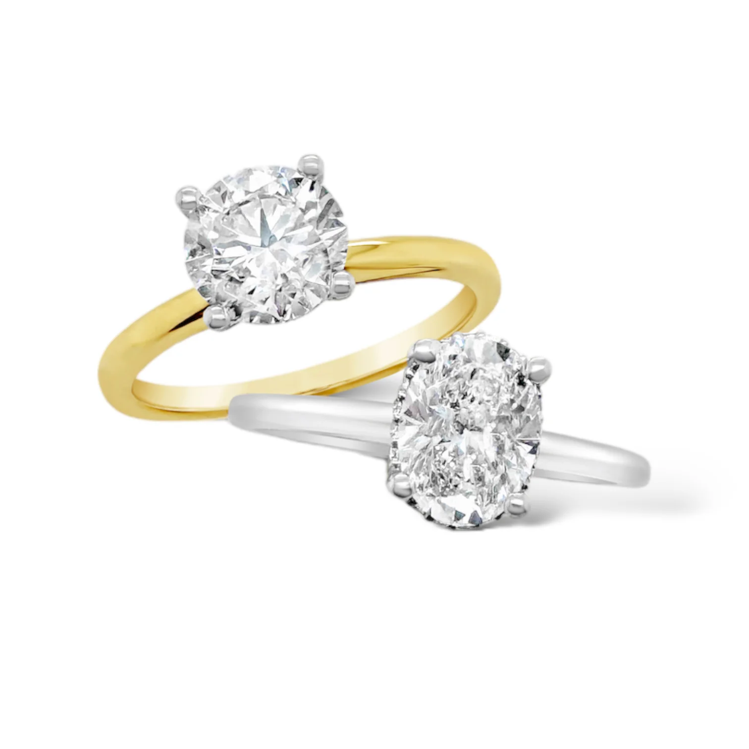 Mixed Metal Diamond Solitaire Engagement Ring - Image 3