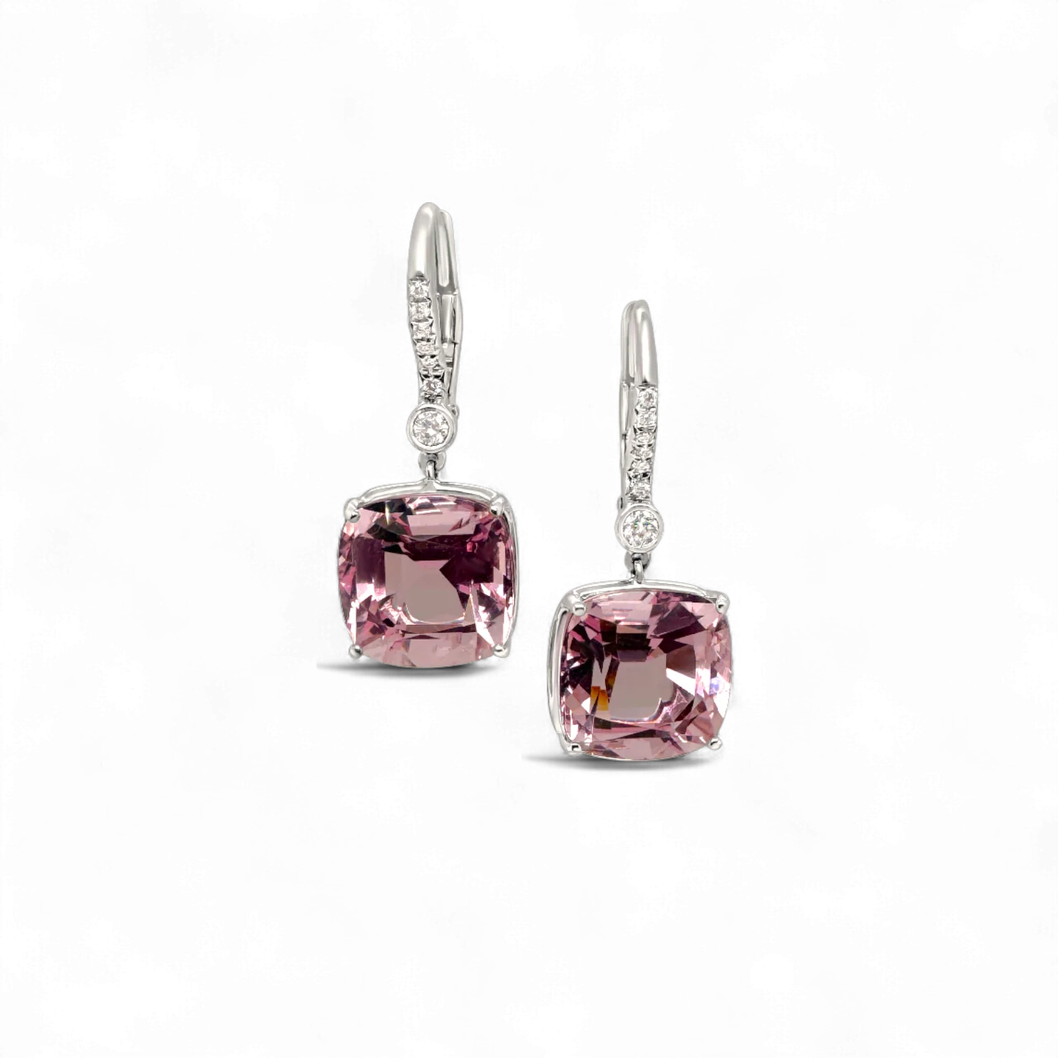 Morganite & Diamond Drop Earrings