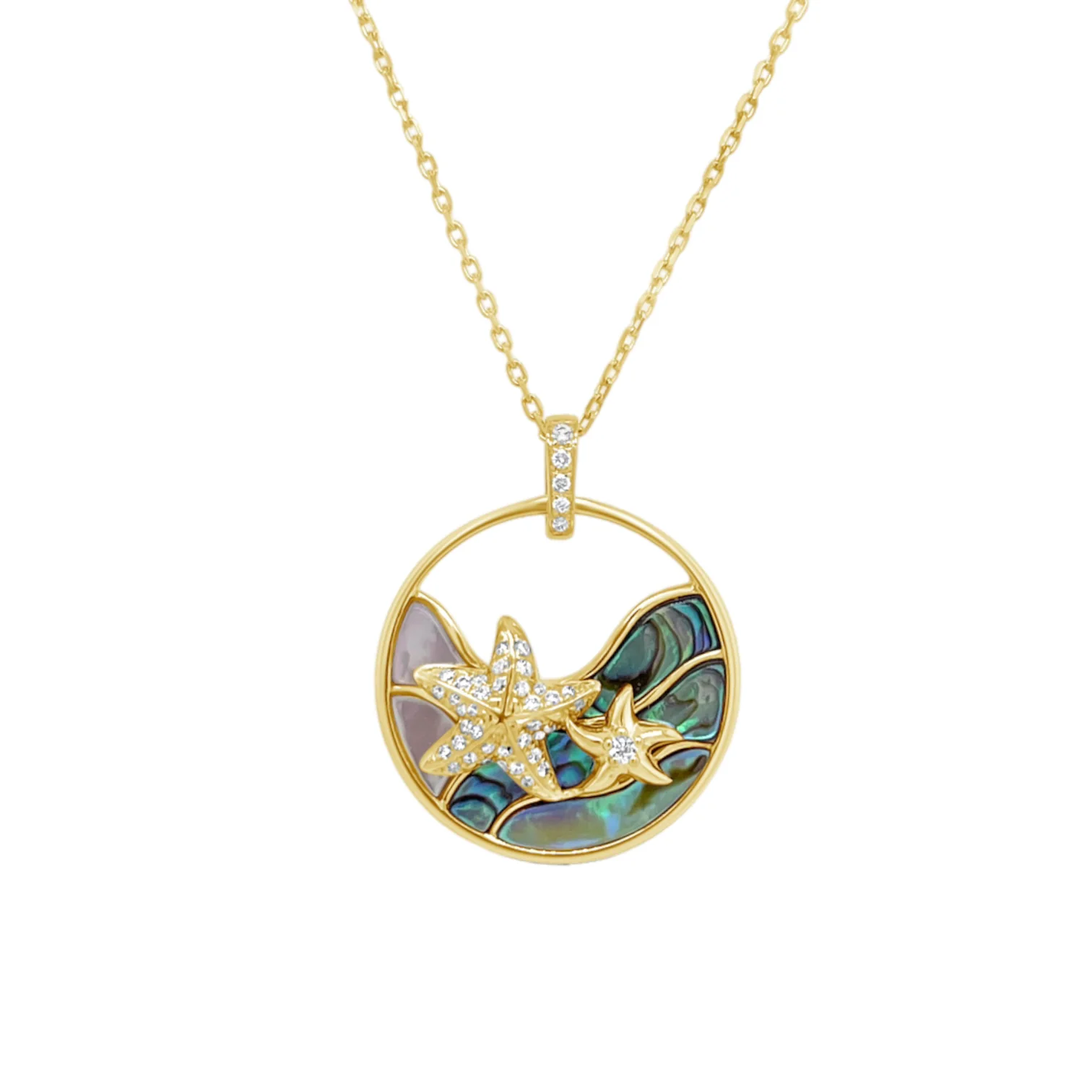 Multi-Stone Starfish Duo Necklace